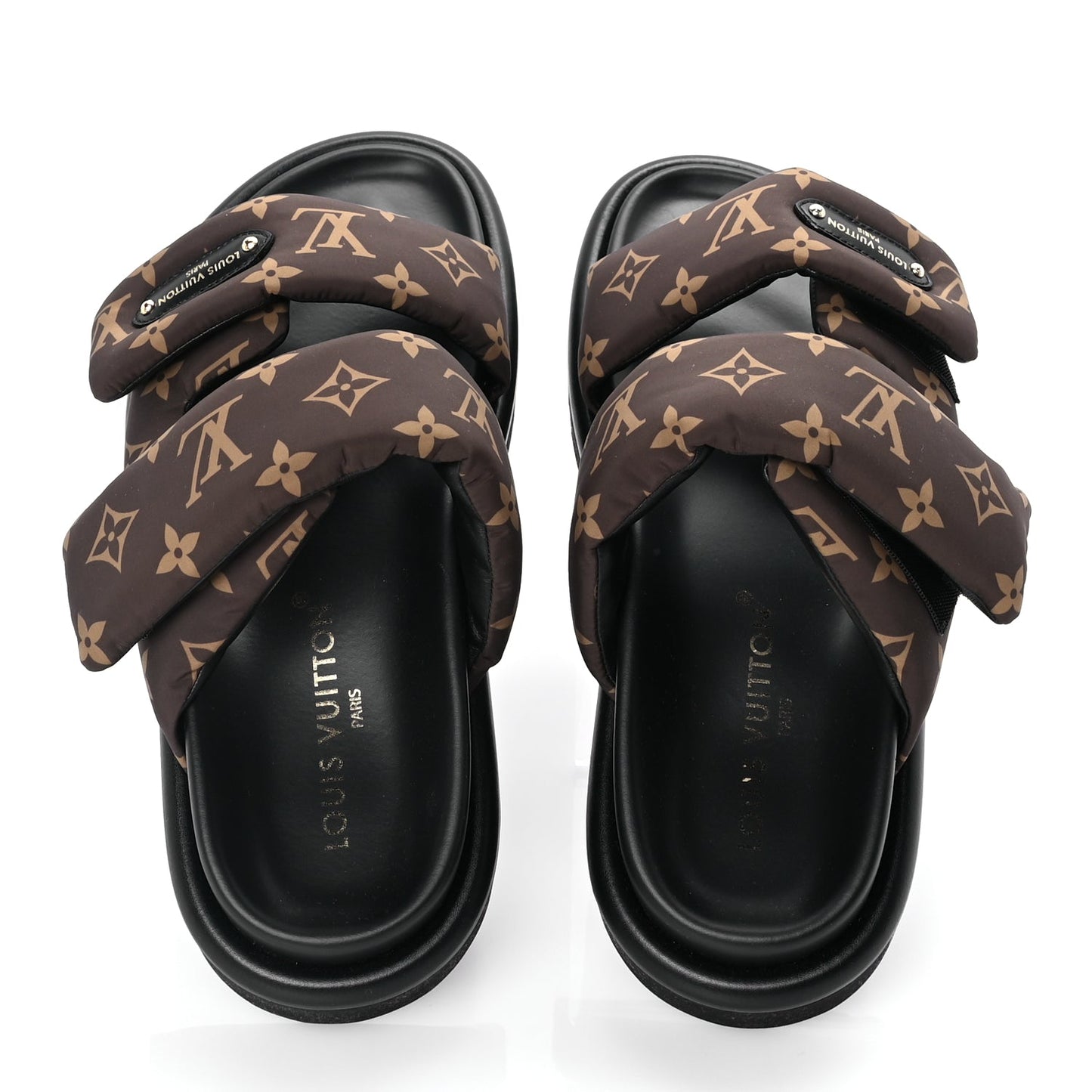 Louis Vuitton Nylon LV Pool Pillow Flat Comfort Mules 40  Cacao Brown