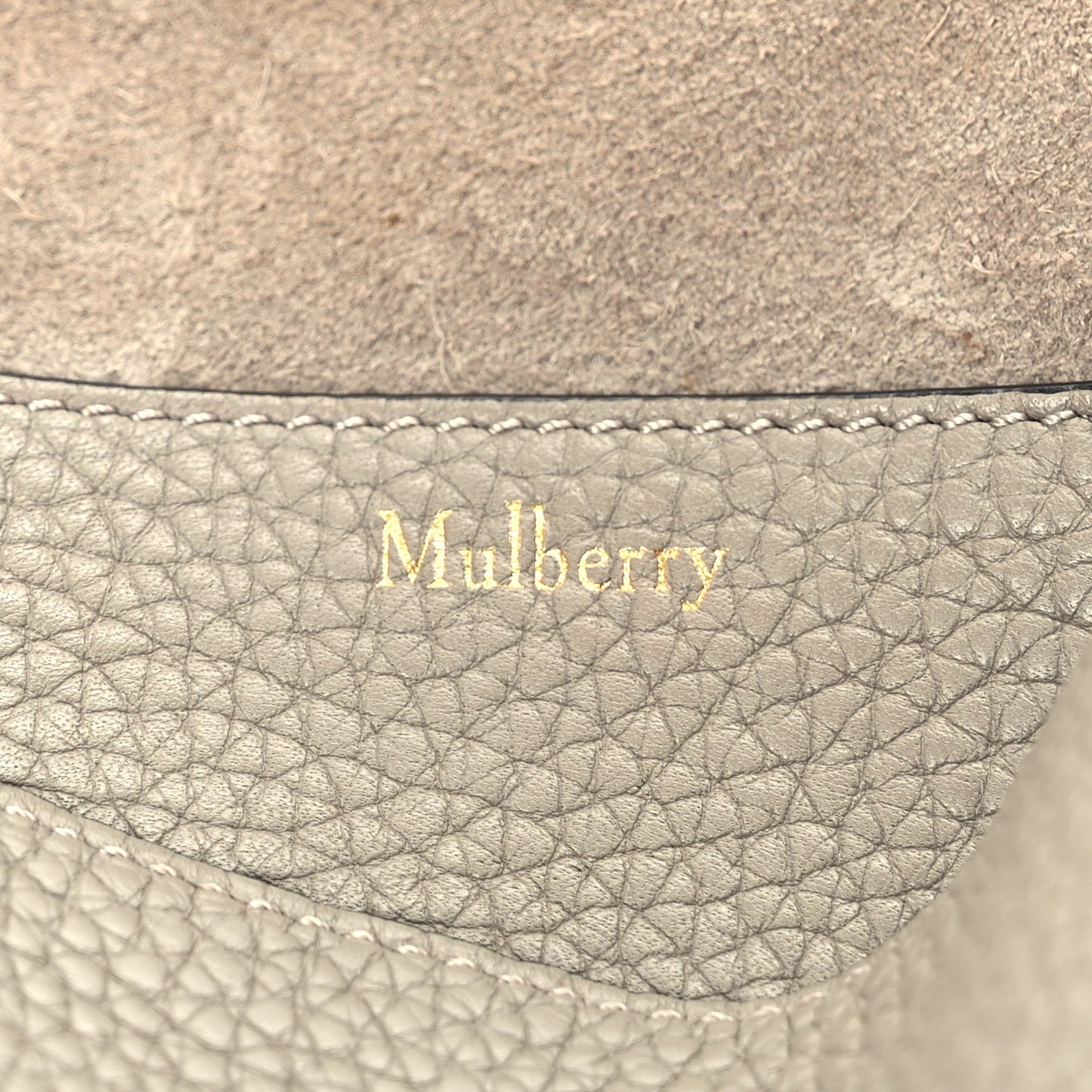 Mulberry Heavy Grain Calfskin Mini Keeley Solid Grey