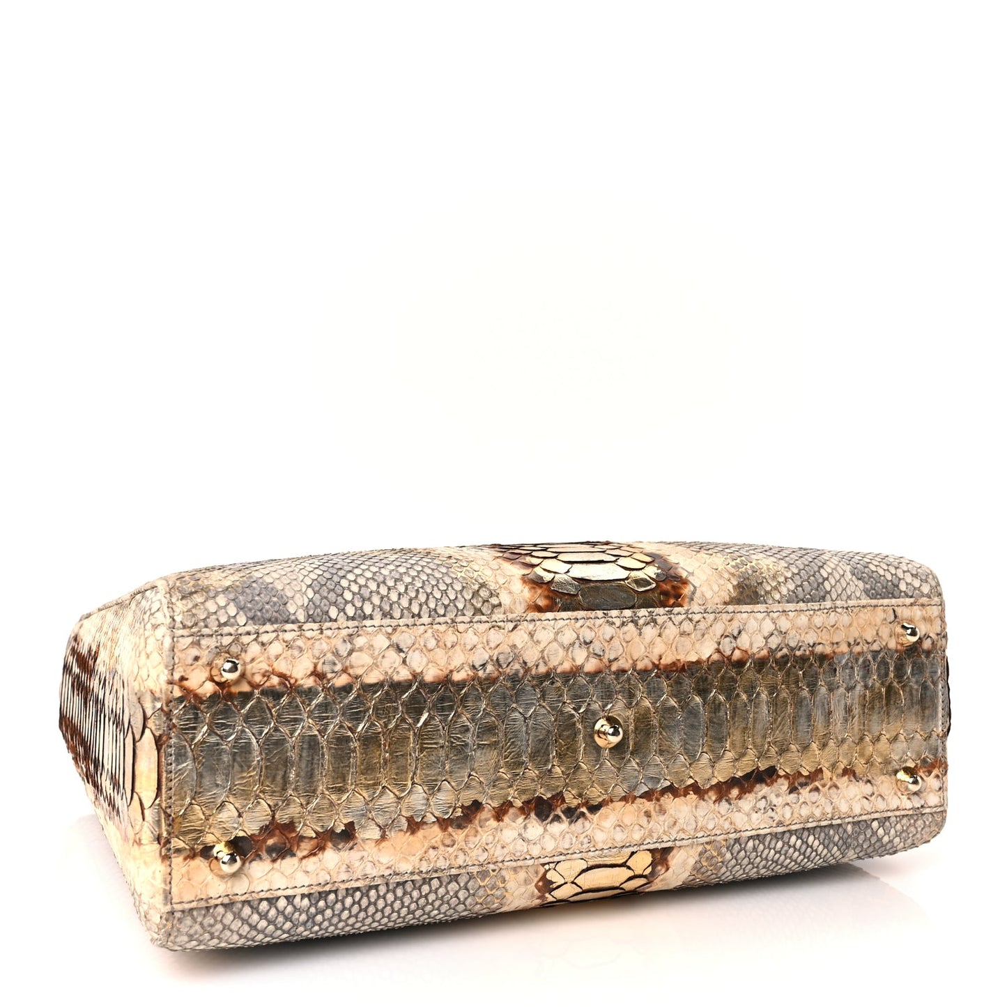 Christian Dior Snakeskin Large Lady Dior Beige