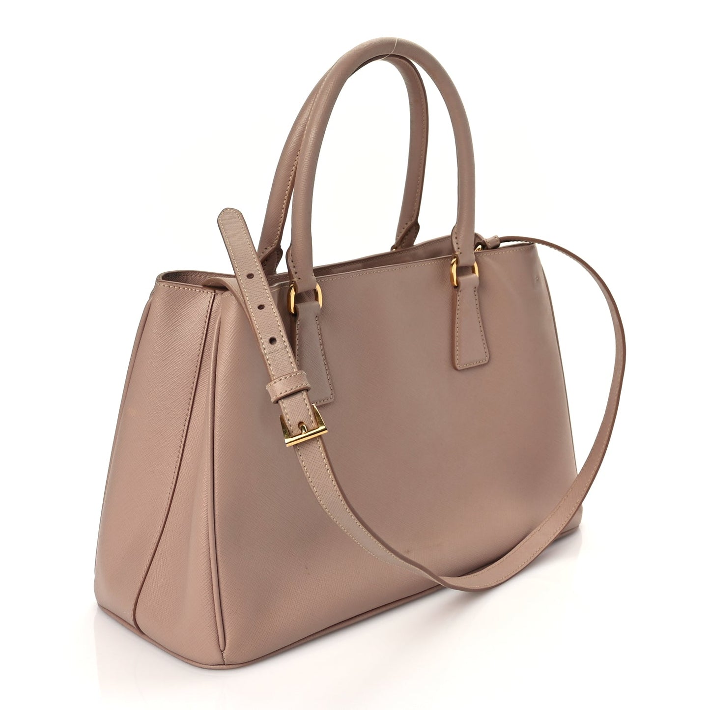 Prada Saffiano Medium Galleria Double Zip Tote Cammeo
