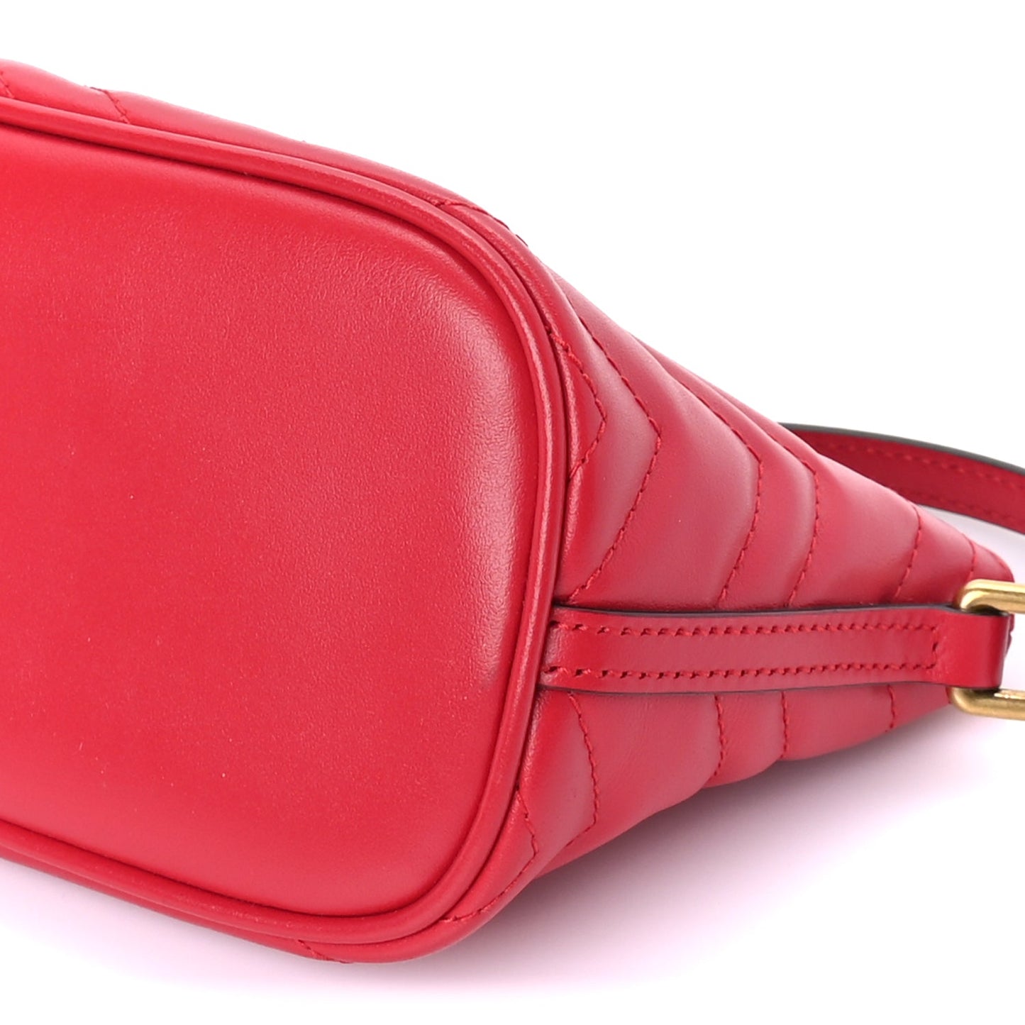 Gucci Calfskin Matelasse Chevron GG Marmont Sling Shoulder Bag  Rosso