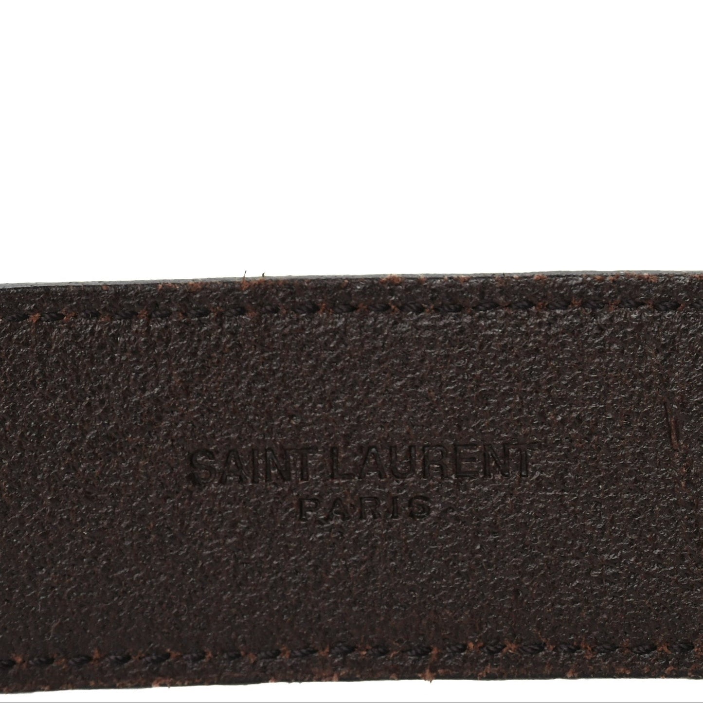 Saint Laurent Smooth Calfskin Monogram Cassandre Square Buckle Belt 105 42  Oak Brown