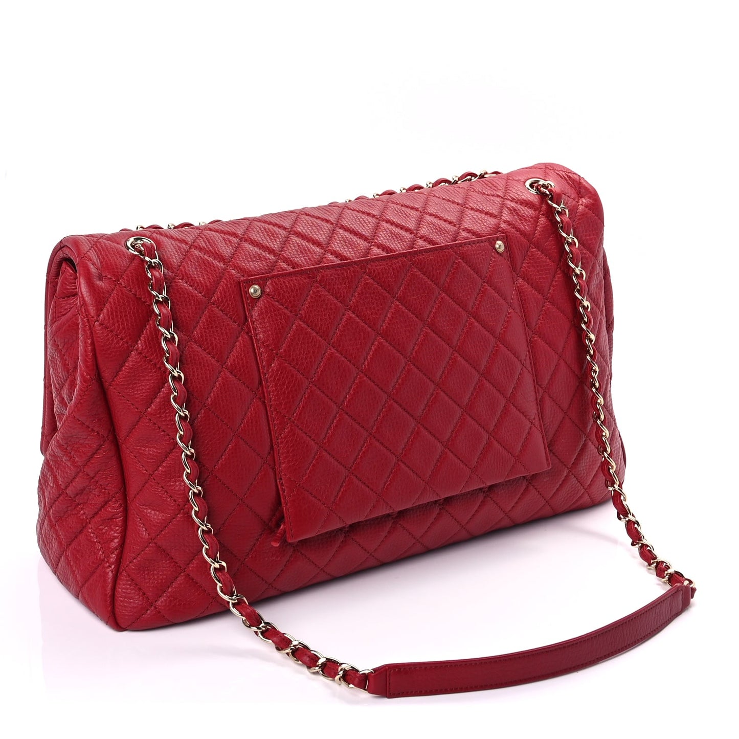 Chanel Calfskin Quilted XXL Travel Flap Bag  Red
