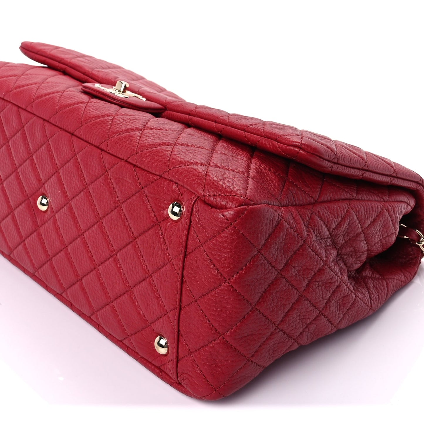 Chanel Calfskin Quilted XXL Travel Flap Bag  Red