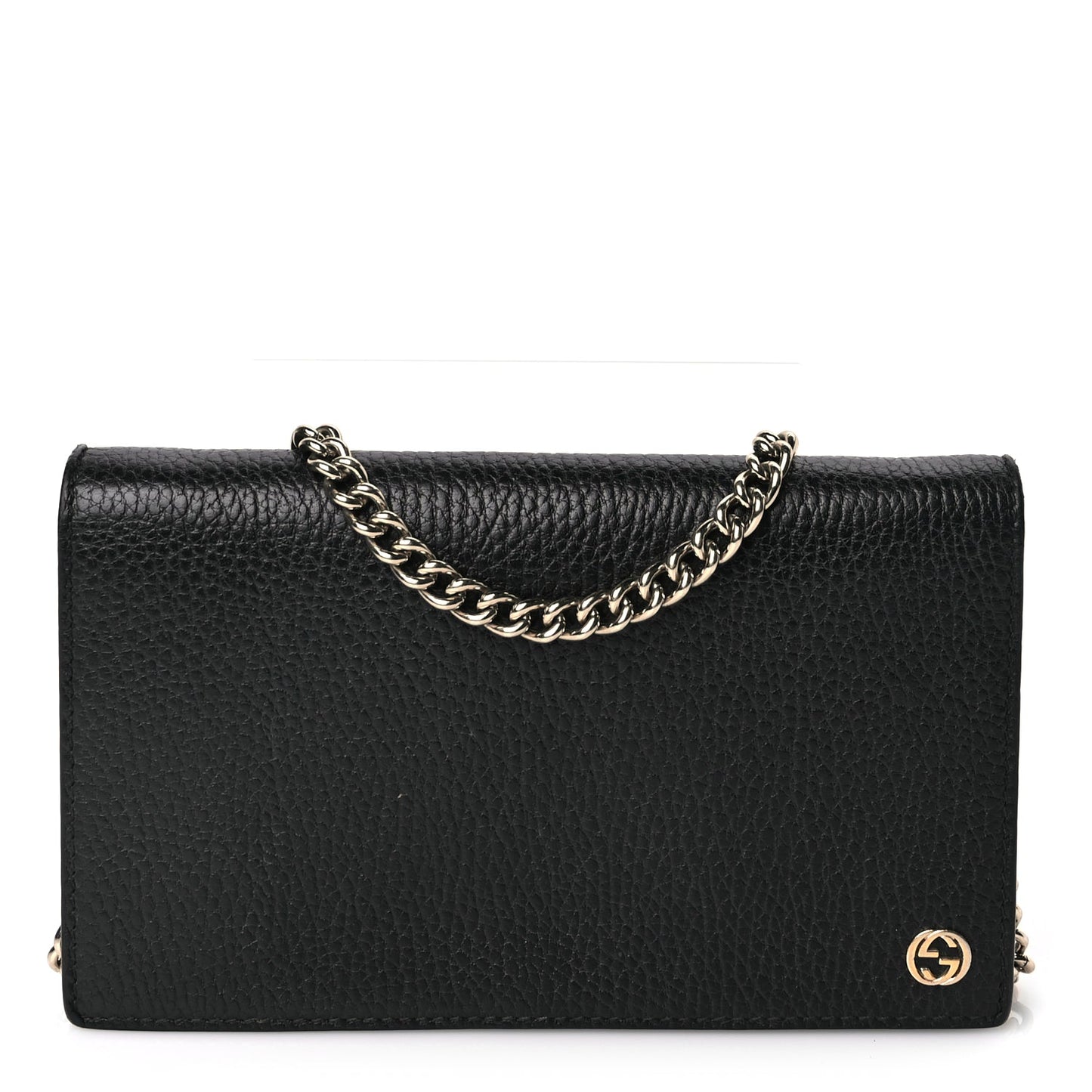 Gucci Dollar Calfskin Medium Betty Chain Wallet Black