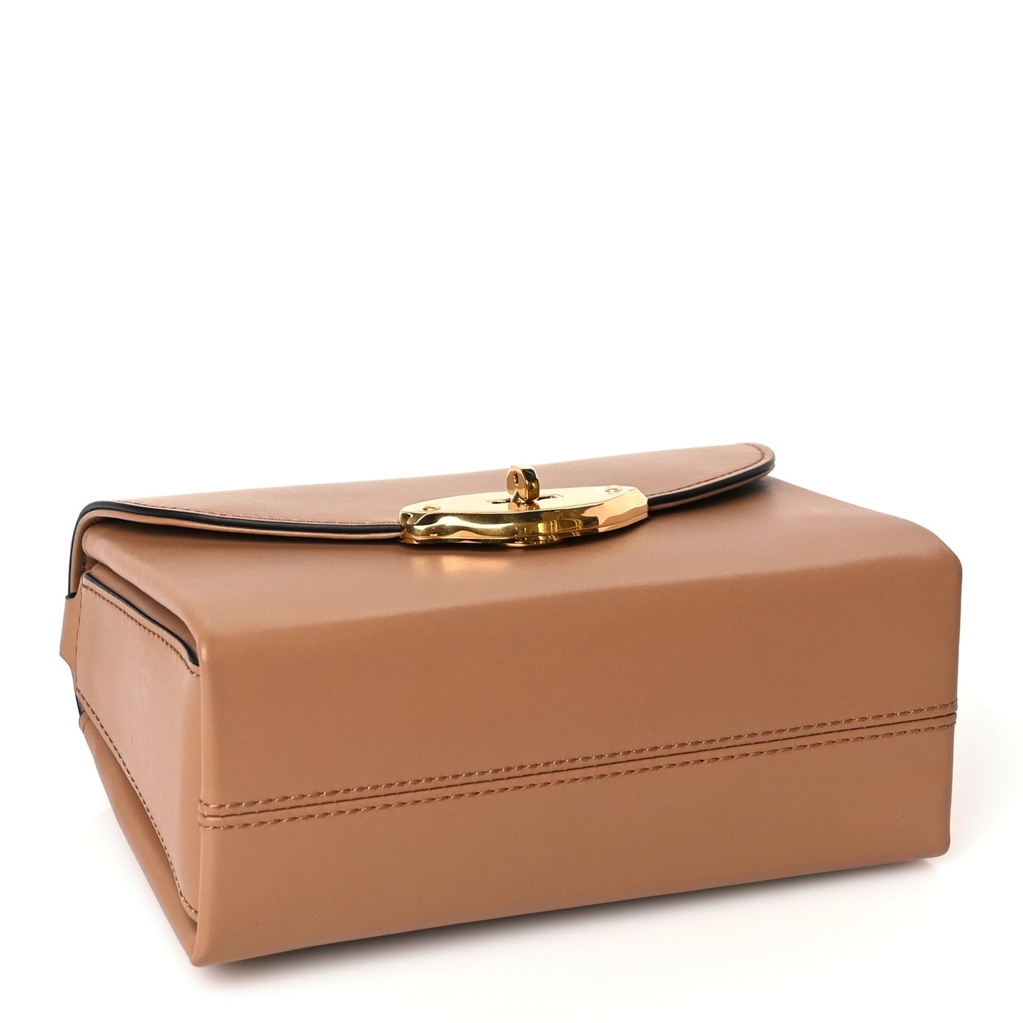 Mulberry High Gloss Calfskin Lana Small Top Handle Sable