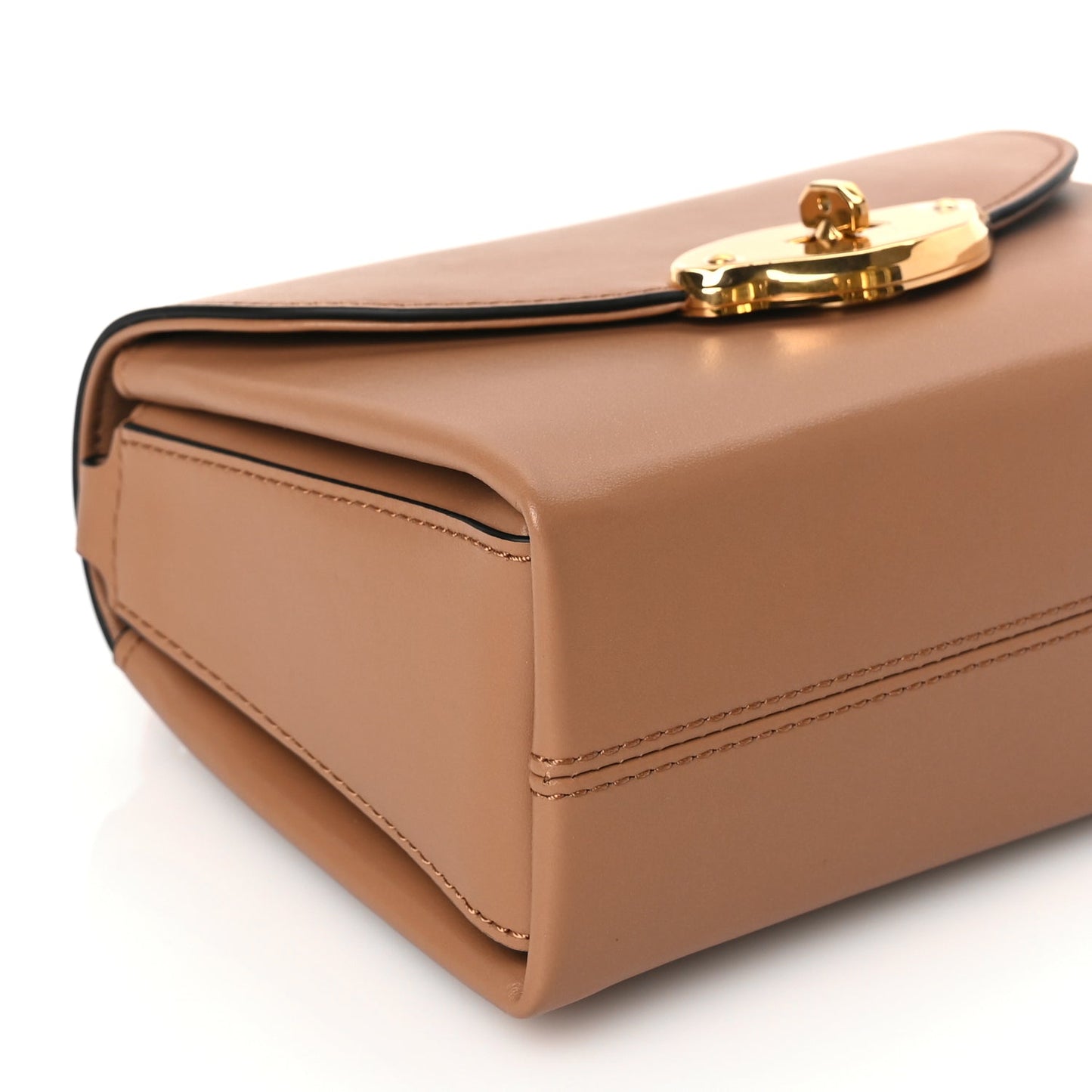 Mulberry High Gloss Calfskin Lana Small Top Handle Sable