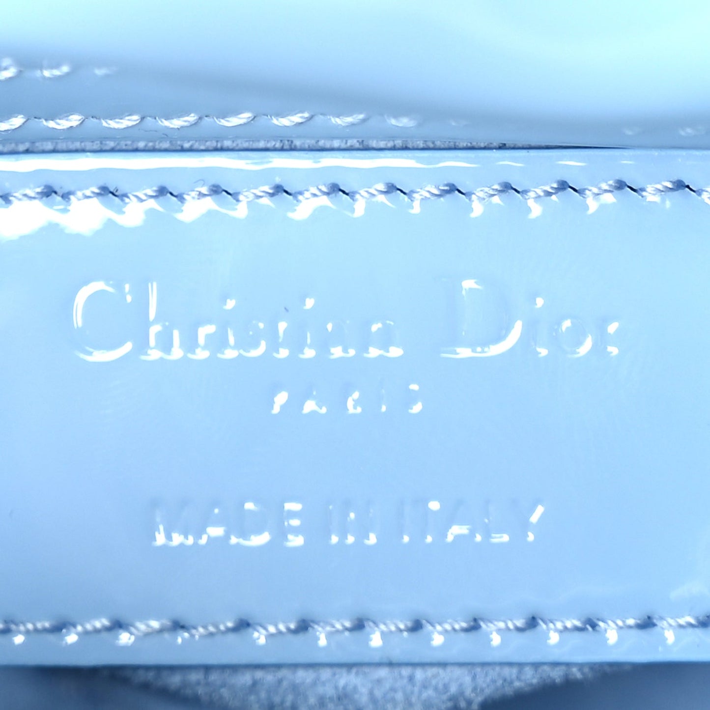 Christian Dior Patent Cannage Micro Lady Dior  Cornflower Blue