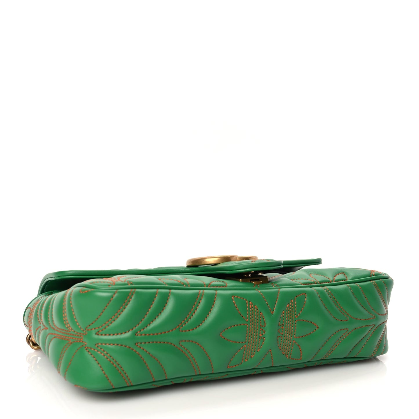 Gucci X Adidas Calfskin Matelasse Small GG Marmont Shoulder Bag Green