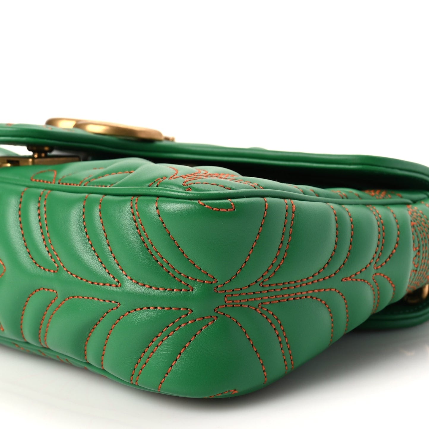 Gucci X Adidas Calfskin Matelasse Small GG Marmont Shoulder Bag Green