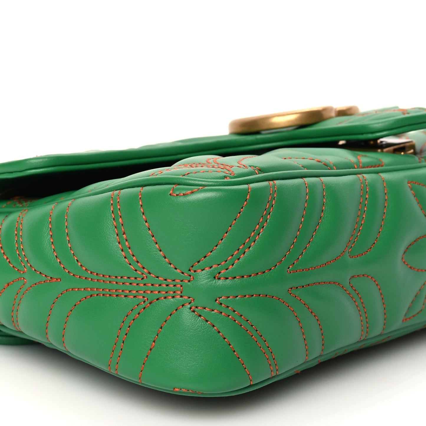 Gucci X Adidas Calfskin Matelasse Small GG Marmont Shoulder Bag Green