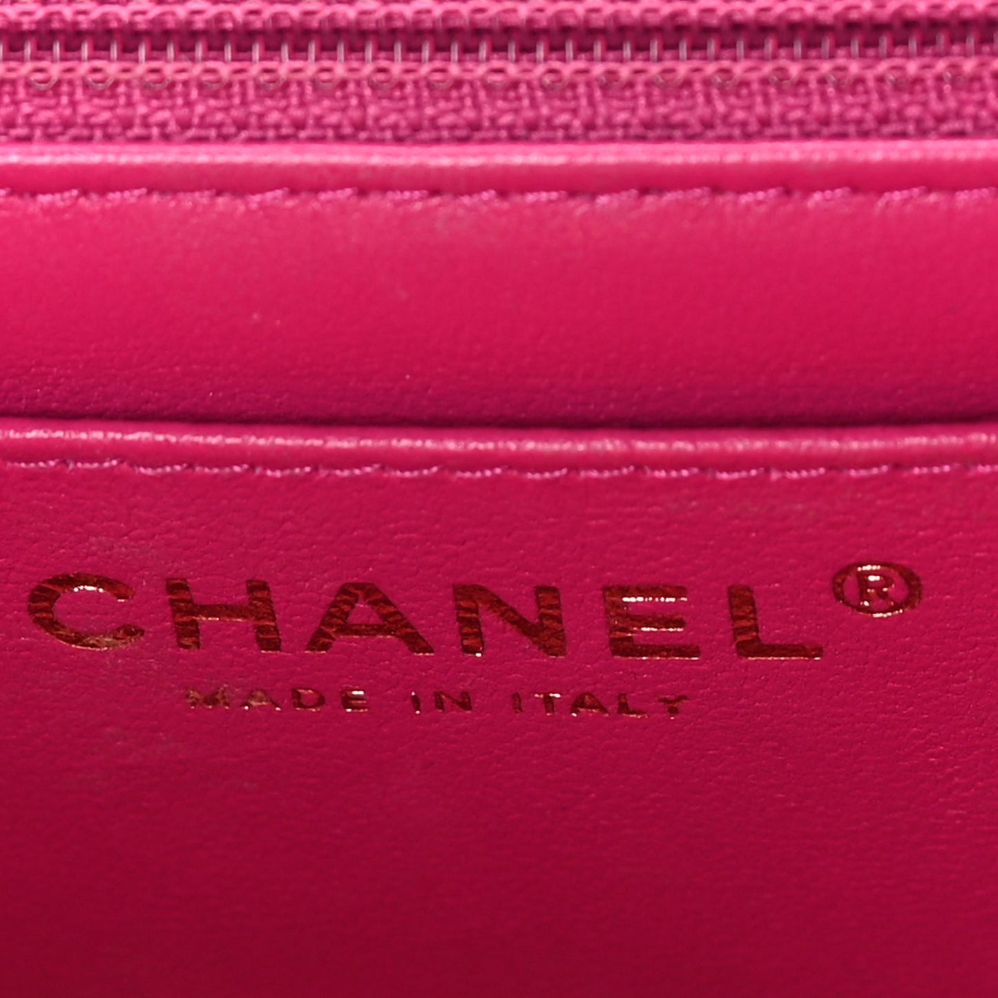 Chanel Lambskin Quilted Mini Rectangular Flap Dark Pink
