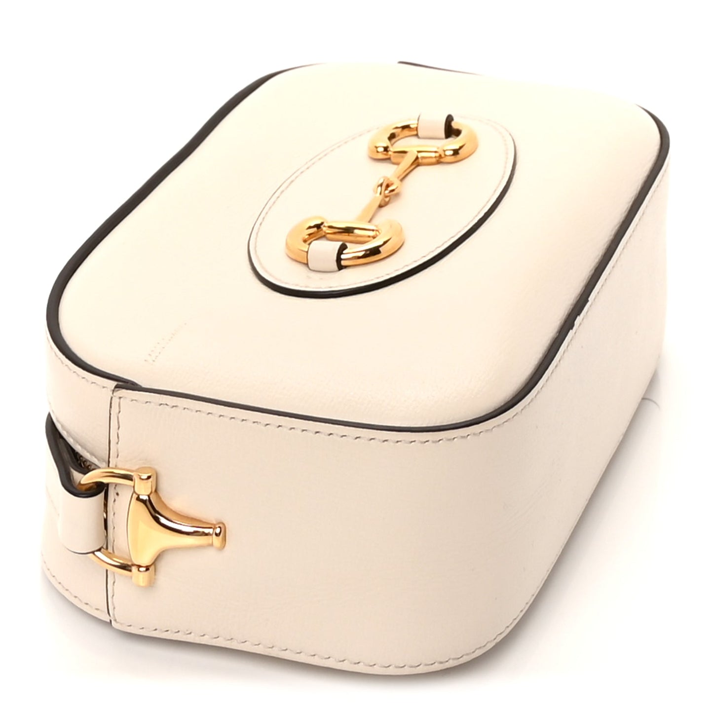 Gucci Azalea Calfskin Mini Horsebit 1955 Camera Shoulder Bag  Mystic White