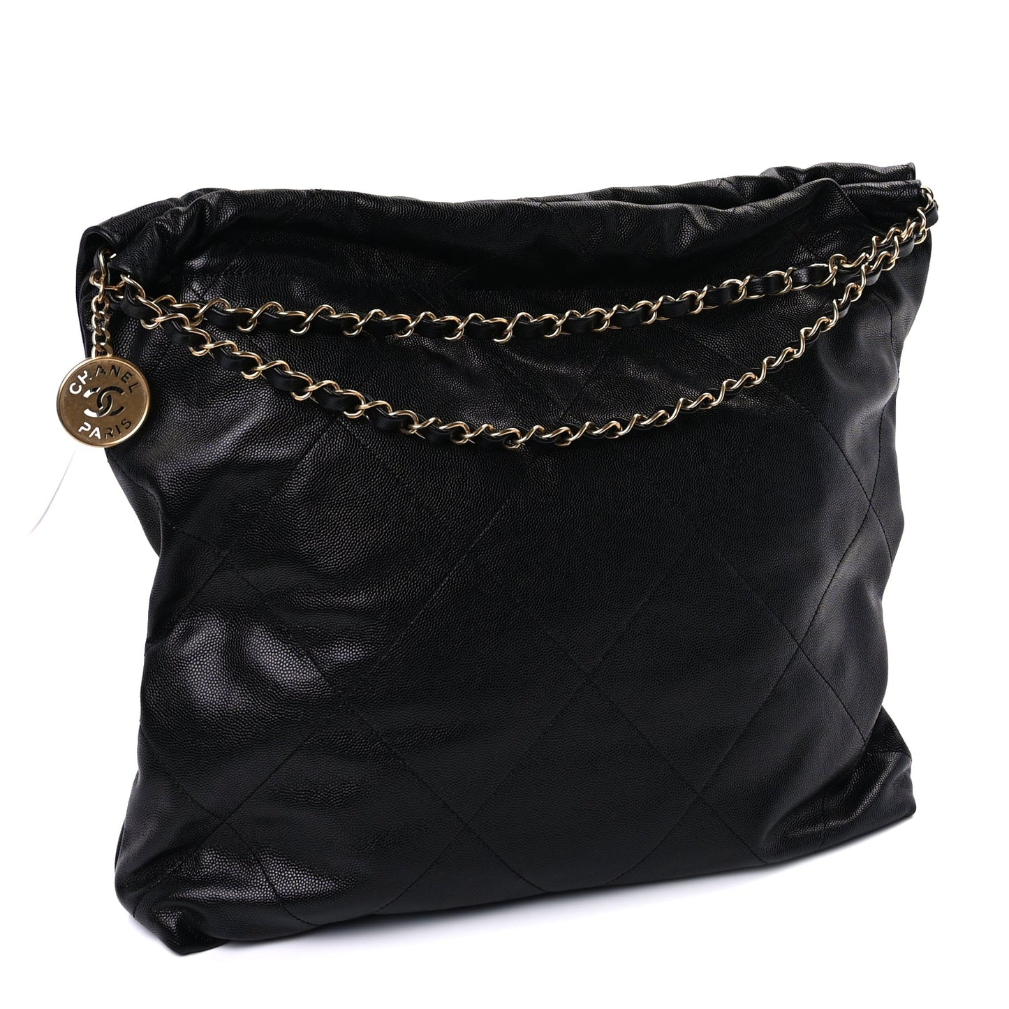 Chanel Shiny Caviar Quilted Monochrome Chanel 22  Black
