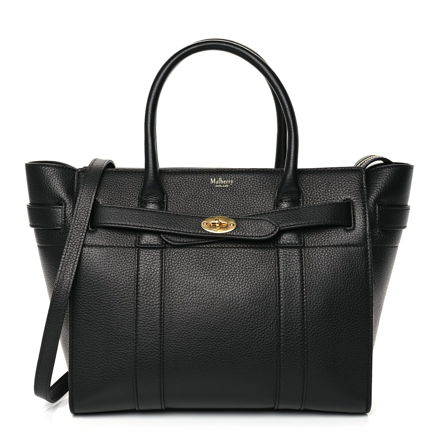 Mulberry Small Classic Grain Small Zipped Bayswater Black