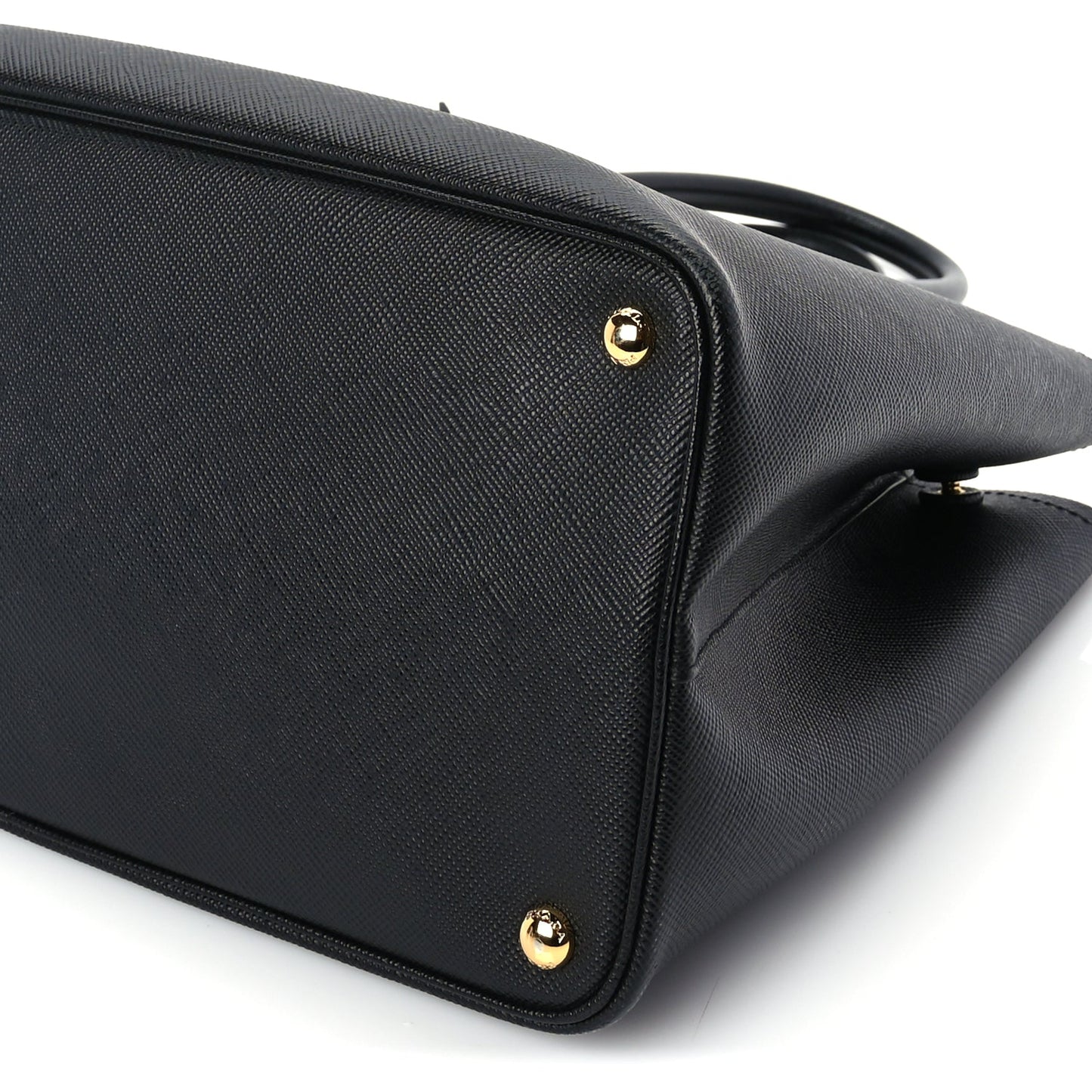 Prada Saffiano Cuir Medium Double Bag Black Mughetto