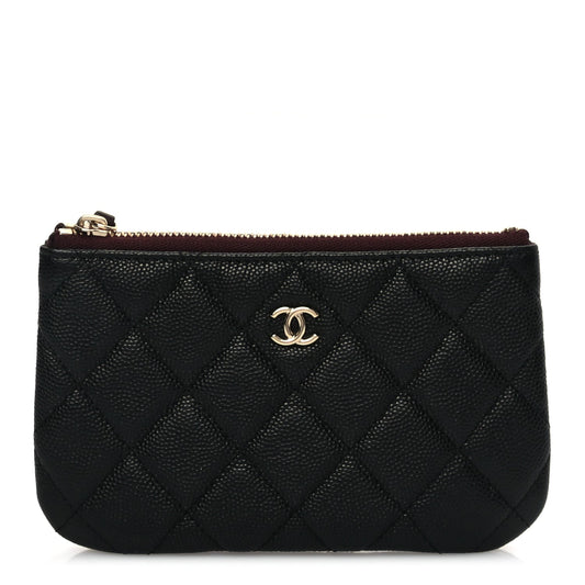 Chanel Caviar Quilted Small Cosmetic Case Black