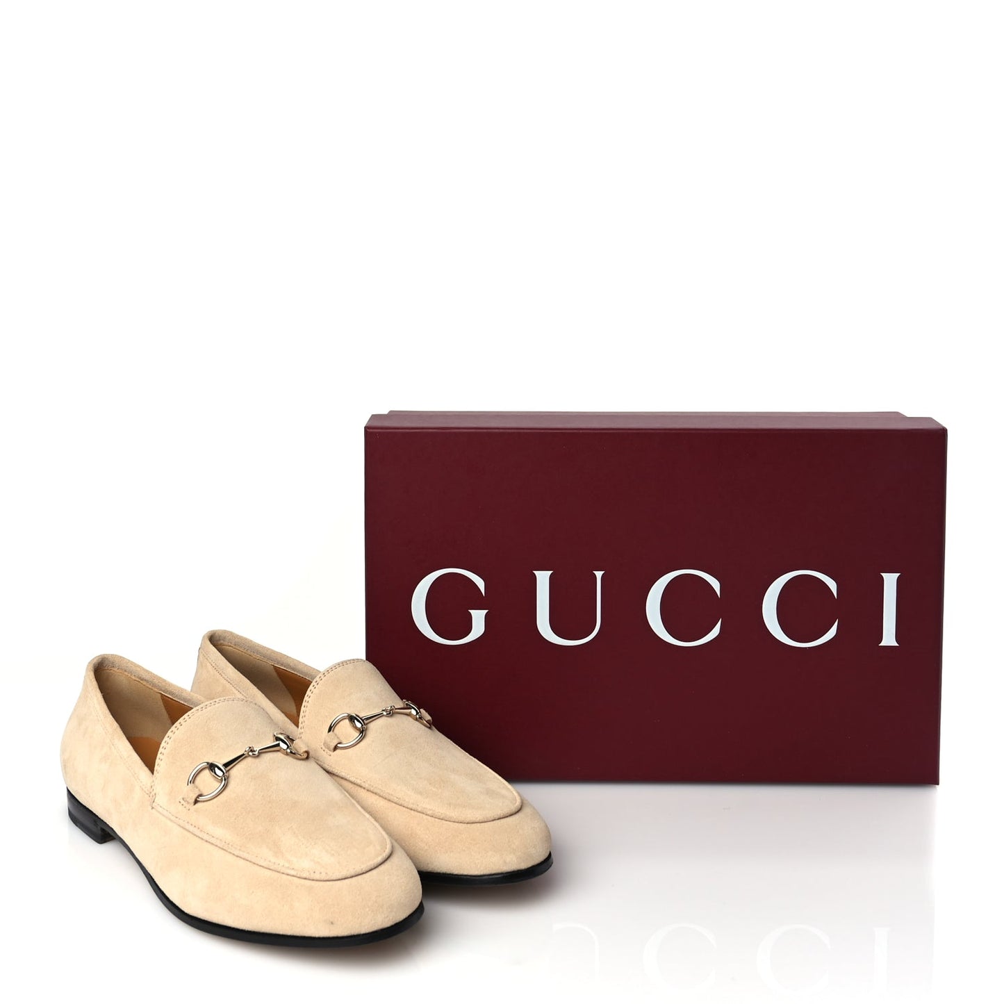 Gucci Suede Horsebit Womens Jordaan Loafers 39 Pink Sand