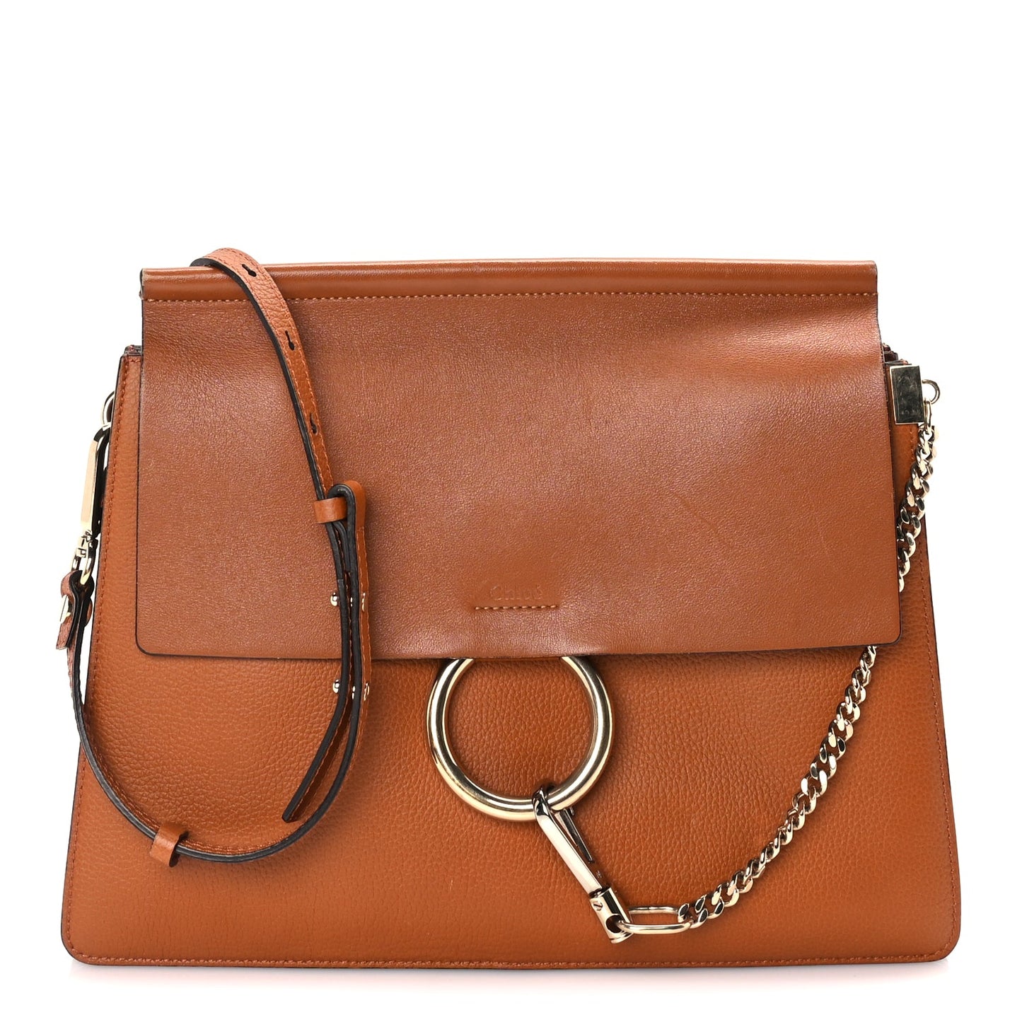 Chloe Calfskin Medium Faye Shoulder Bag  Caramel