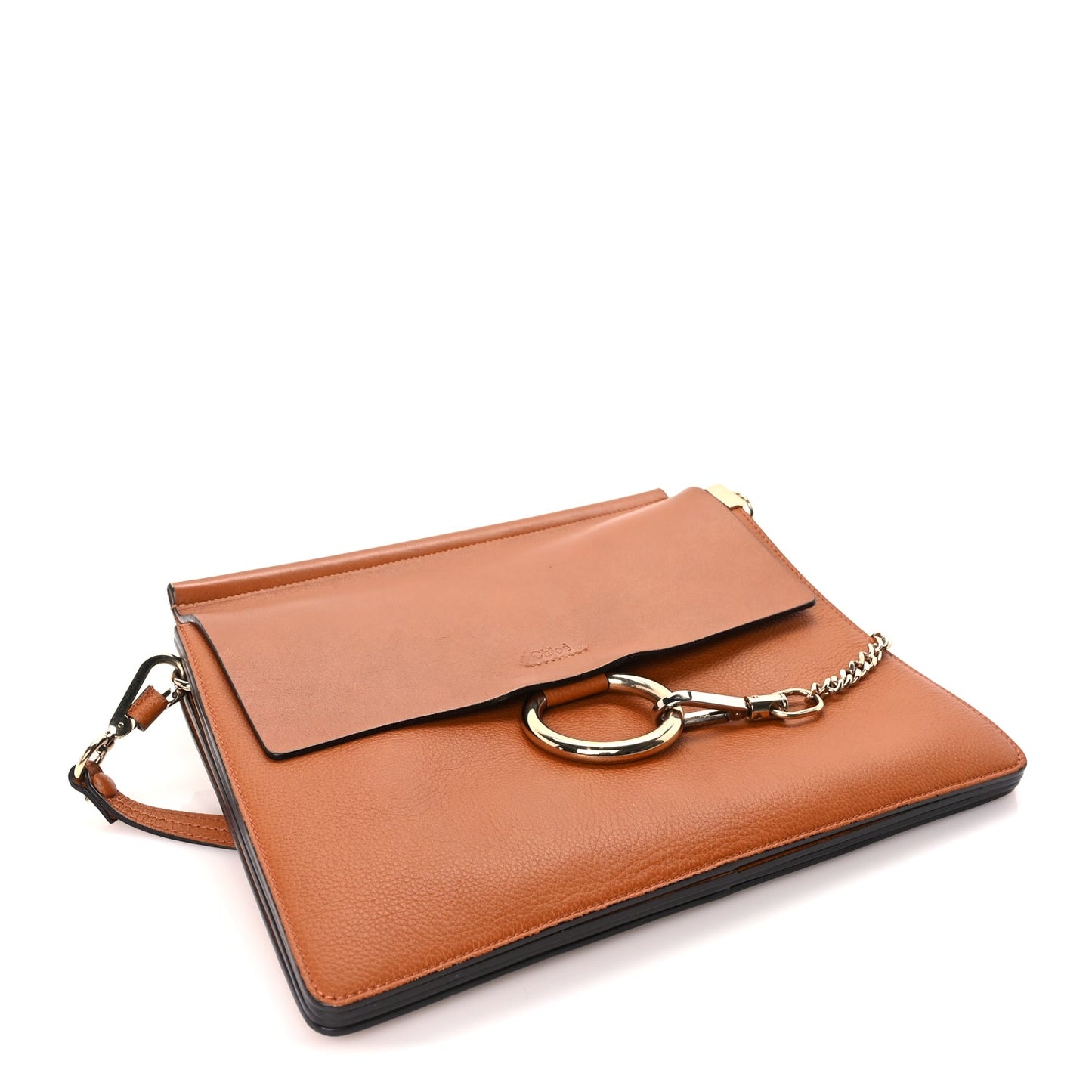 Chloe Calfskin Medium Faye Shoulder Bag  Caramel