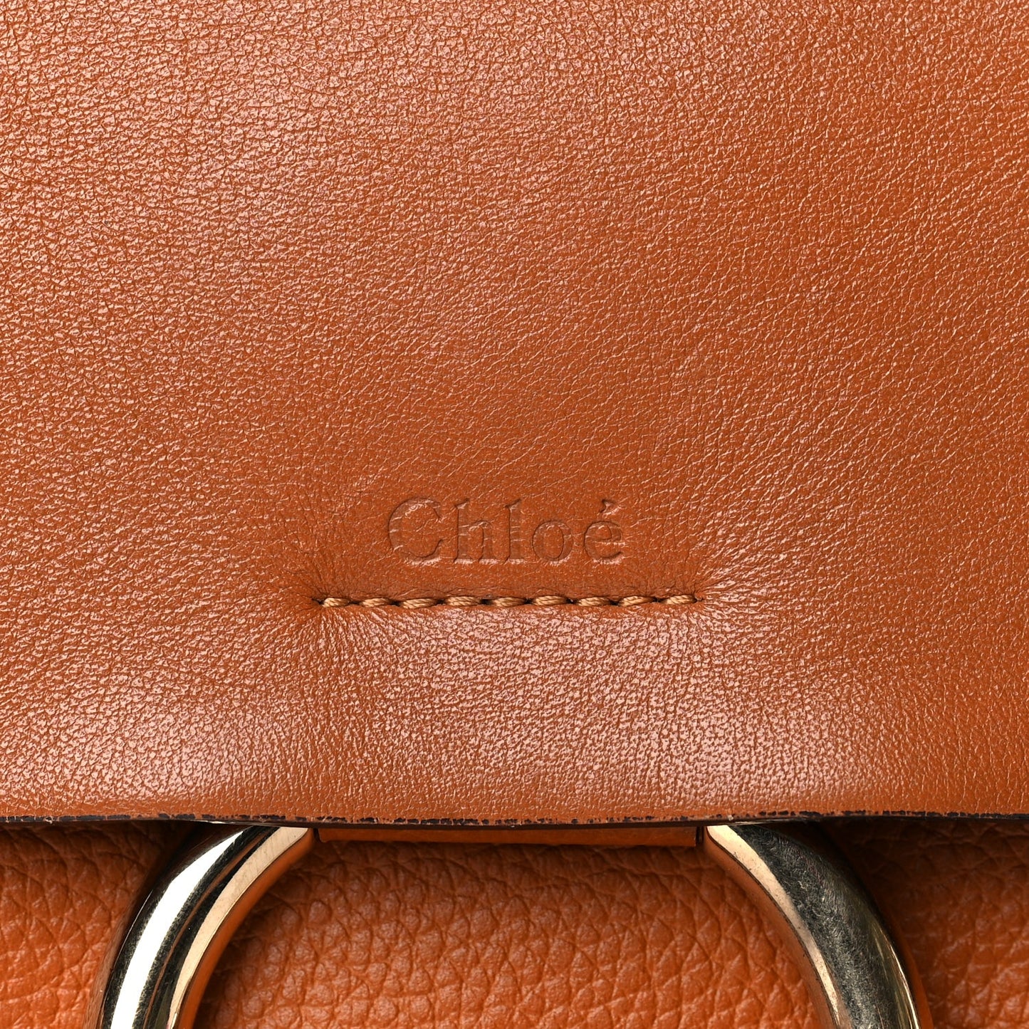 Chloe Calfskin Medium Faye Shoulder Bag  Caramel