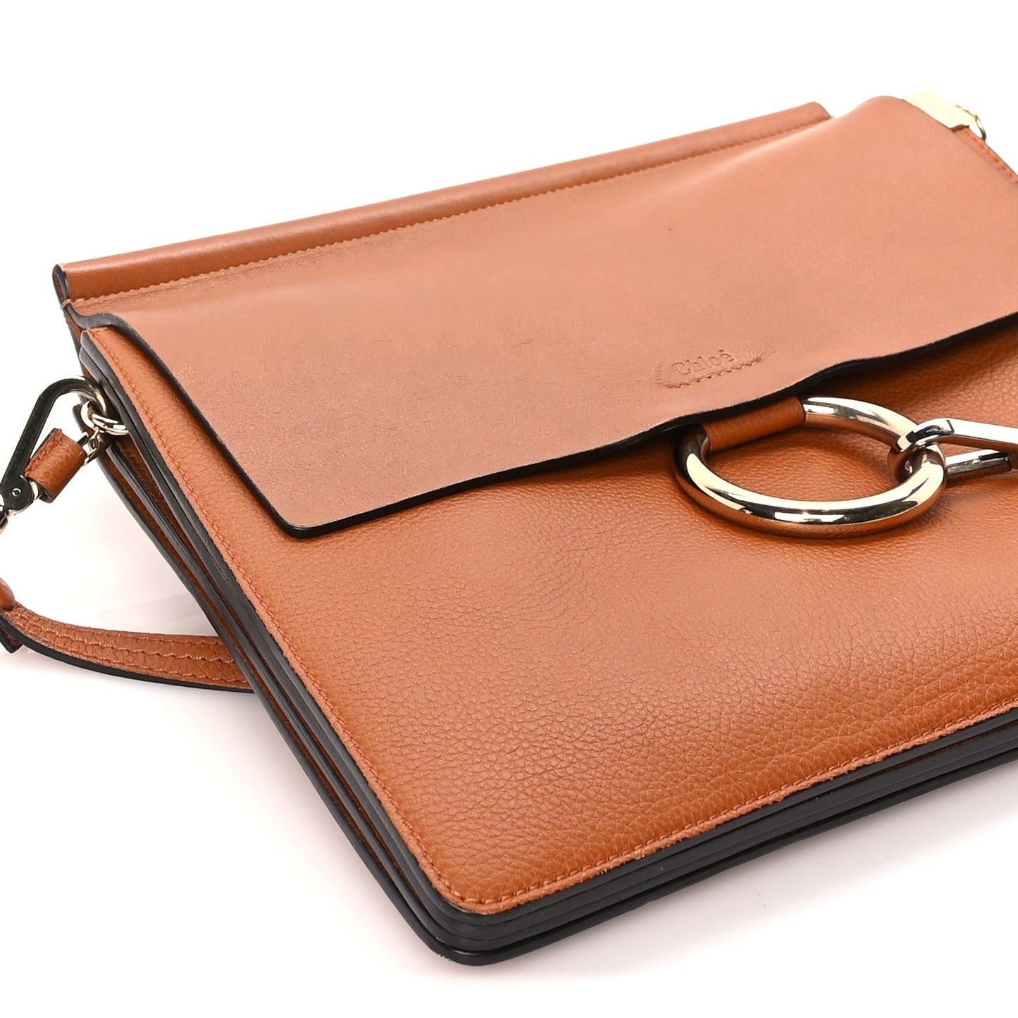 Chloe Calfskin Medium Faye Shoulder Bag  Caramel