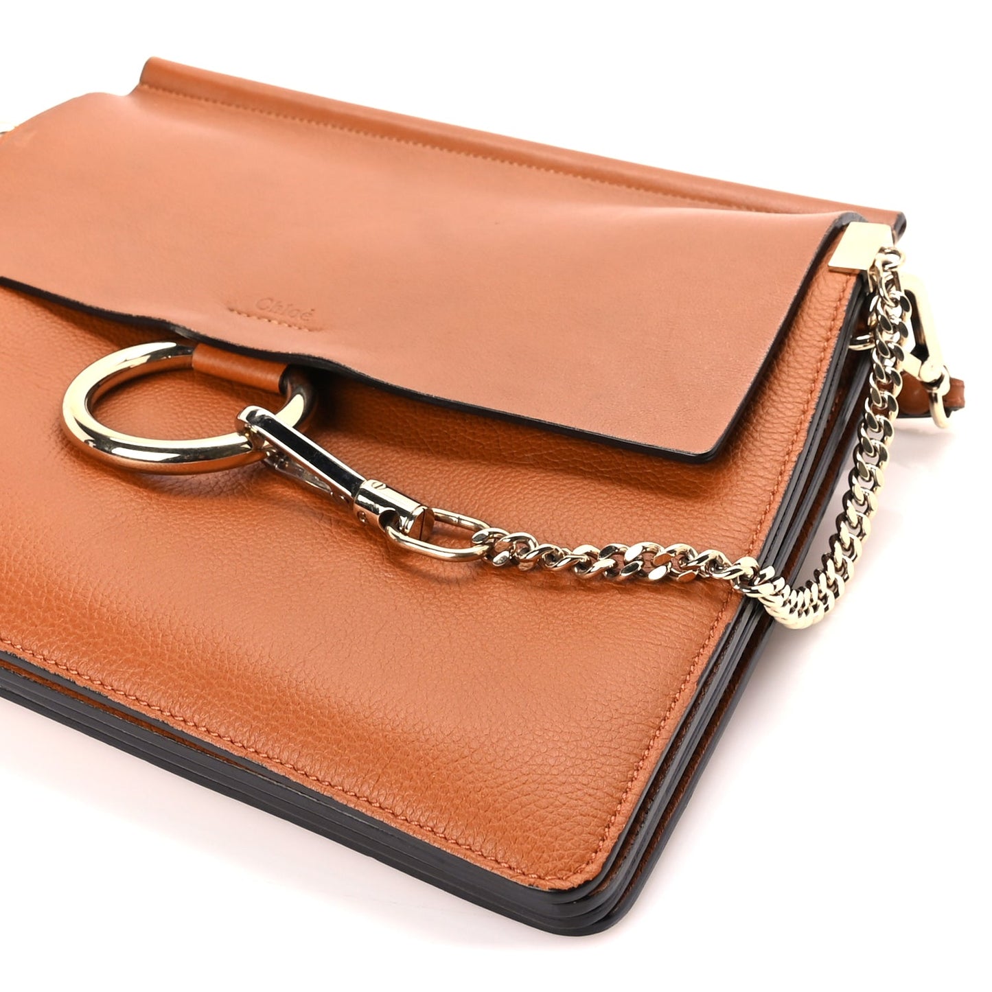 Chloe Calfskin Medium Faye Shoulder Bag  Caramel