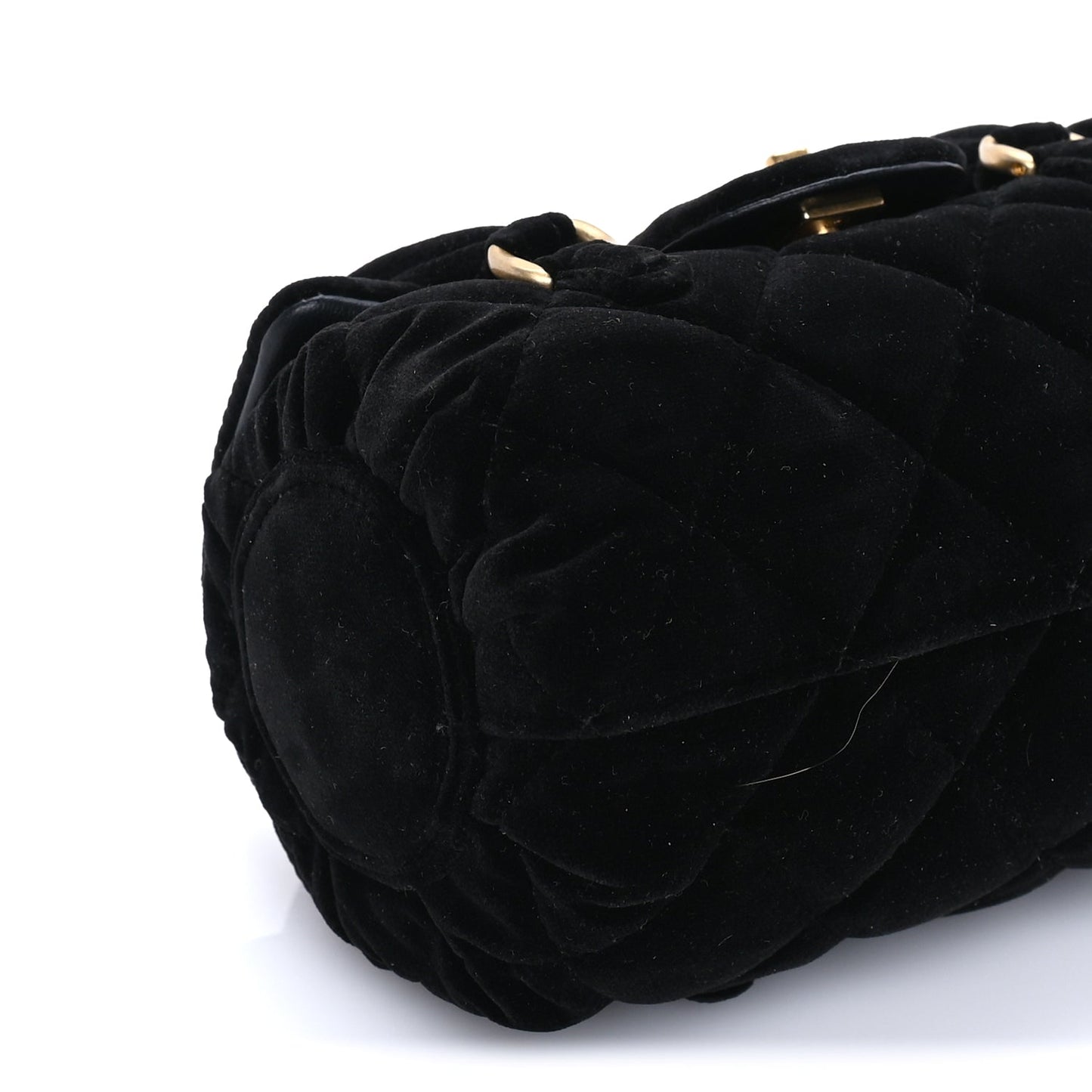 Chanel Velvet Quilted Mini Top Handle Flap  Black