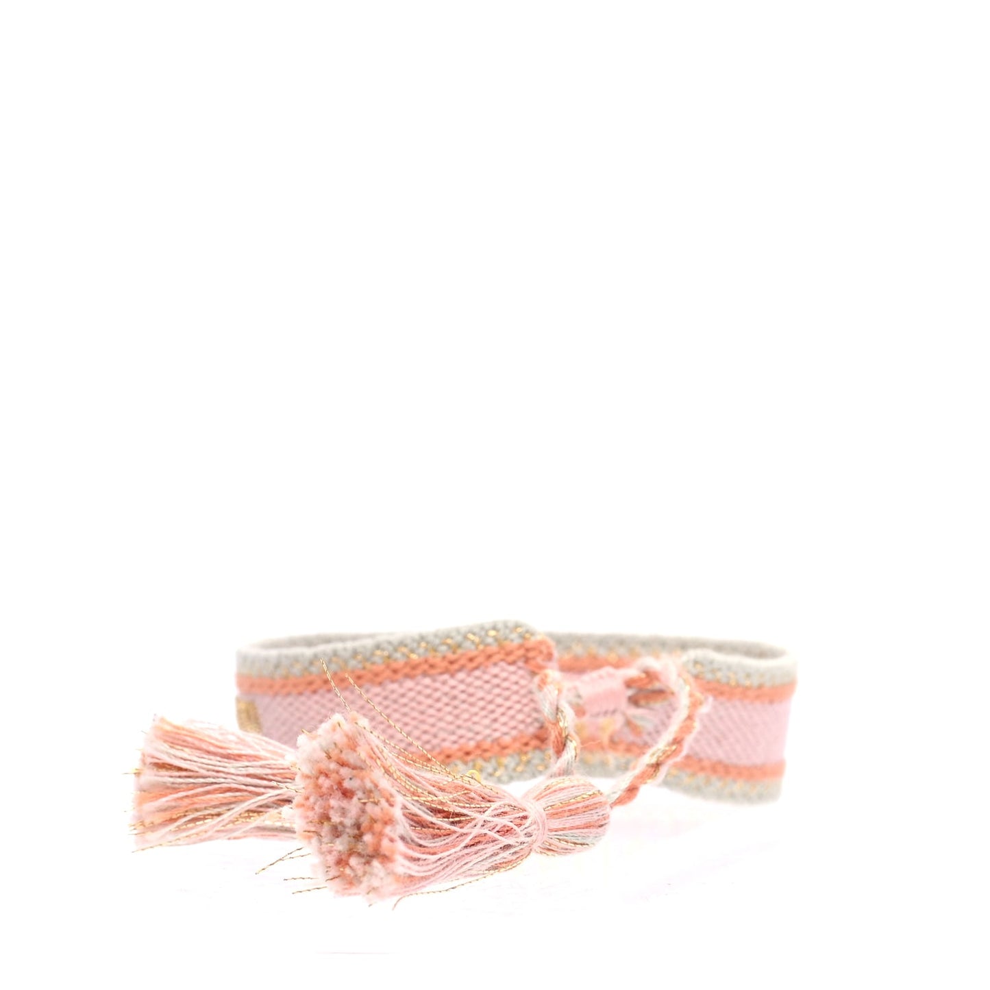 Christian Dior Woven Cotton J'Adior Friendship Bracelet Set Gold Pink