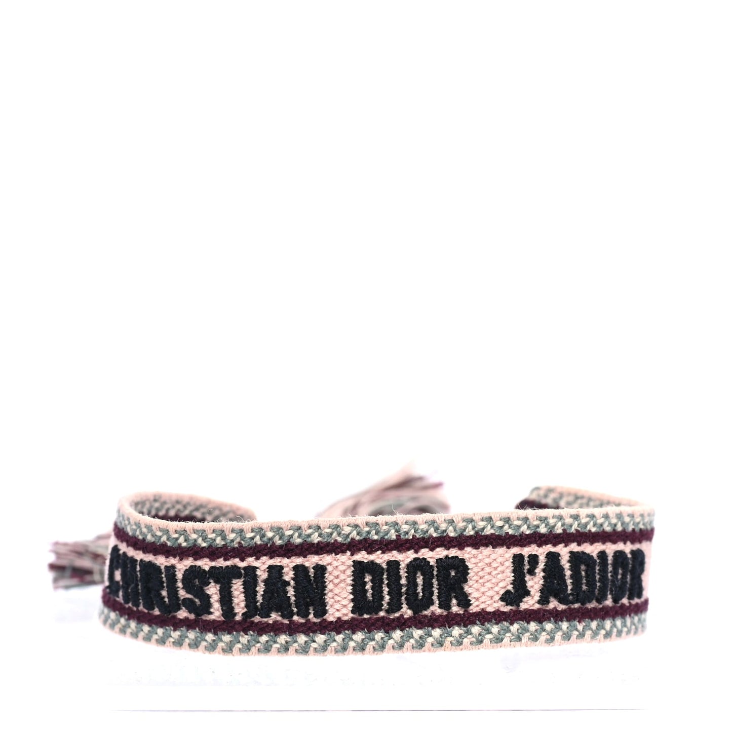 Christian Dior Woven Cotton J'Adior Friendship Bracelet Set Gold Pink