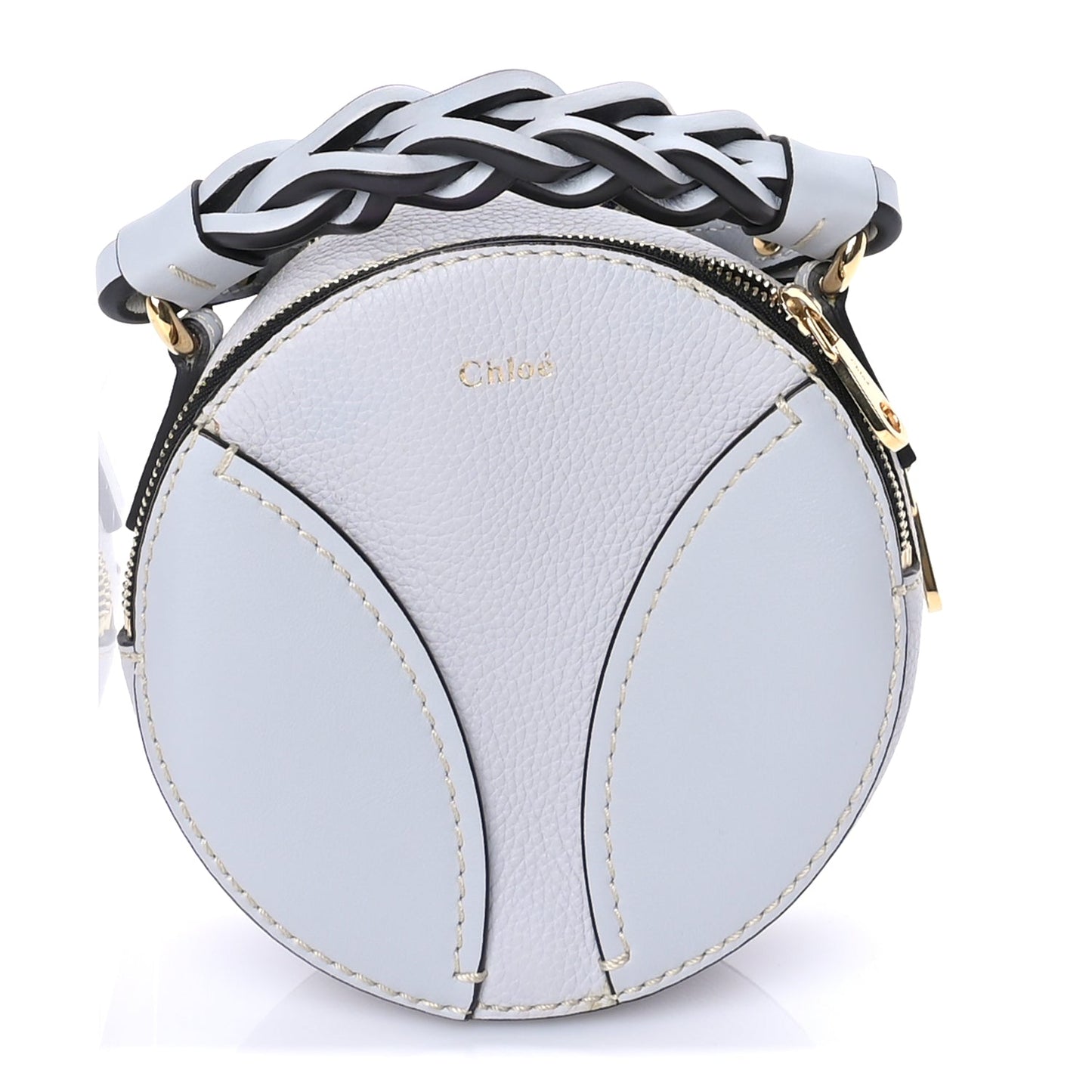 Chloe Grained Shiny Calfskin Mini Round Daria Bag Light Cloud