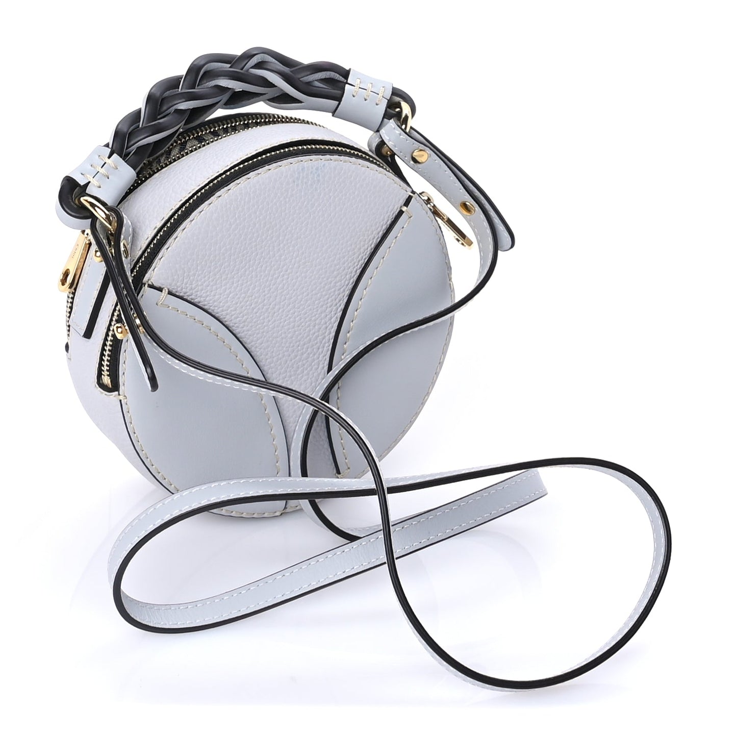 Chloe Grained Shiny Calfskin Mini Round Daria Bag Light Cloud