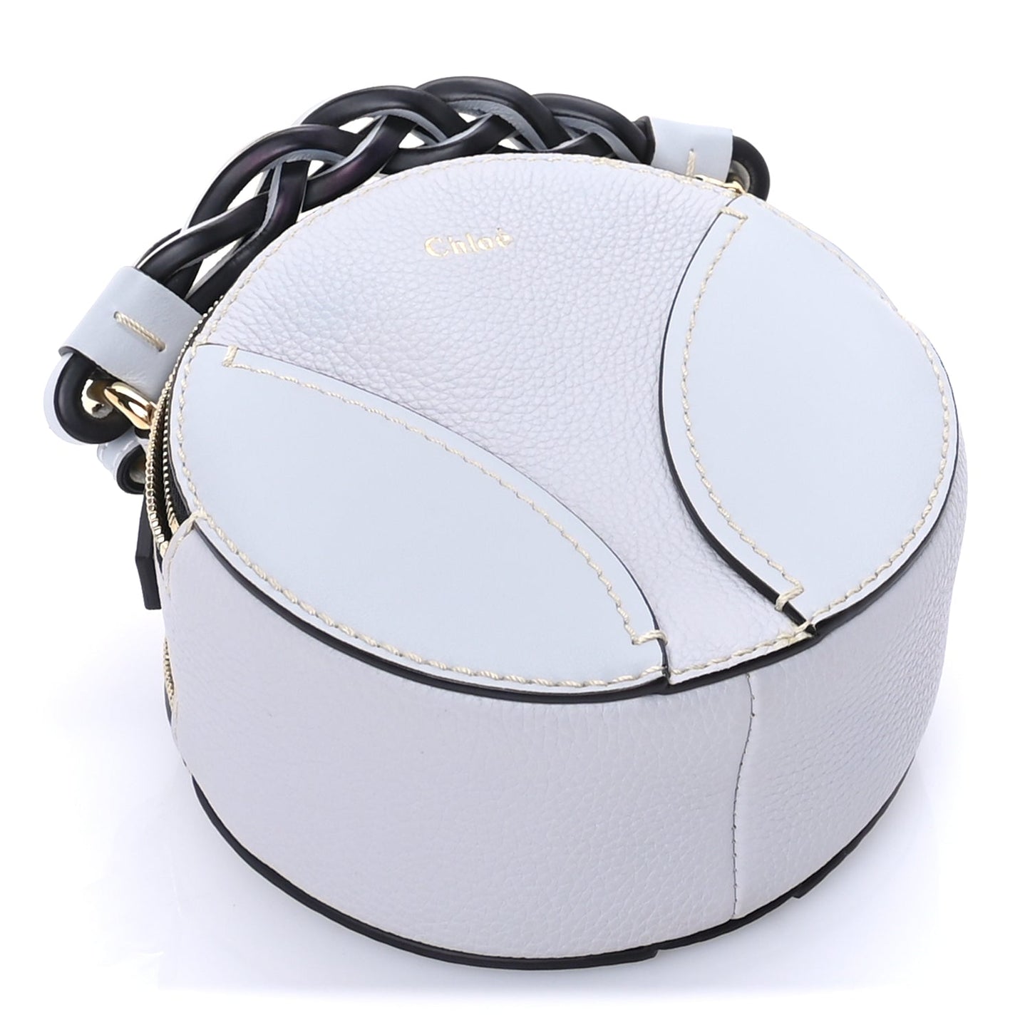 Chloe Grained Shiny Calfskin Mini Round Daria Bag Light Cloud