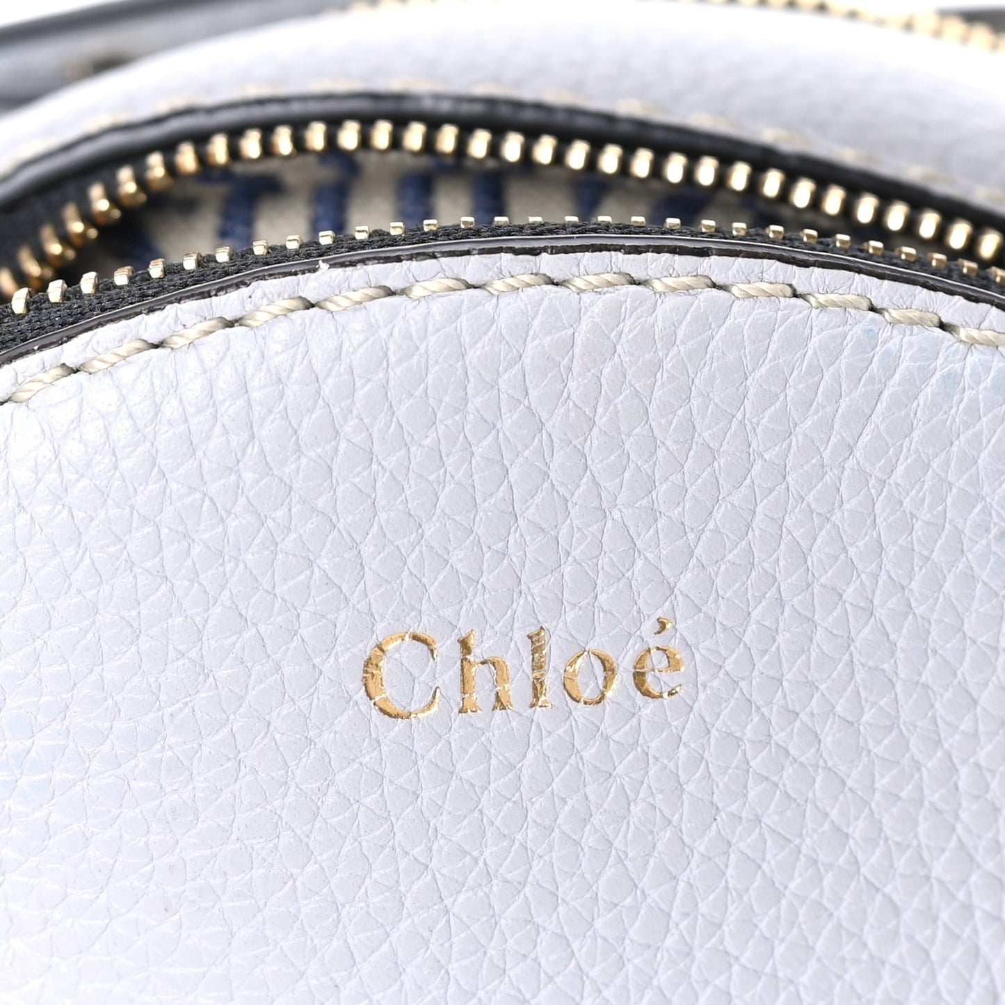 Chloe Grained Shiny Calfskin Mini Round Daria Bag Light Cloud