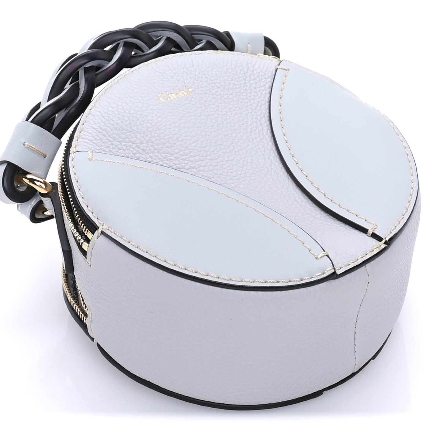 Chloe Grained Shiny Calfskin Mini Round Daria Bag Light Cloud