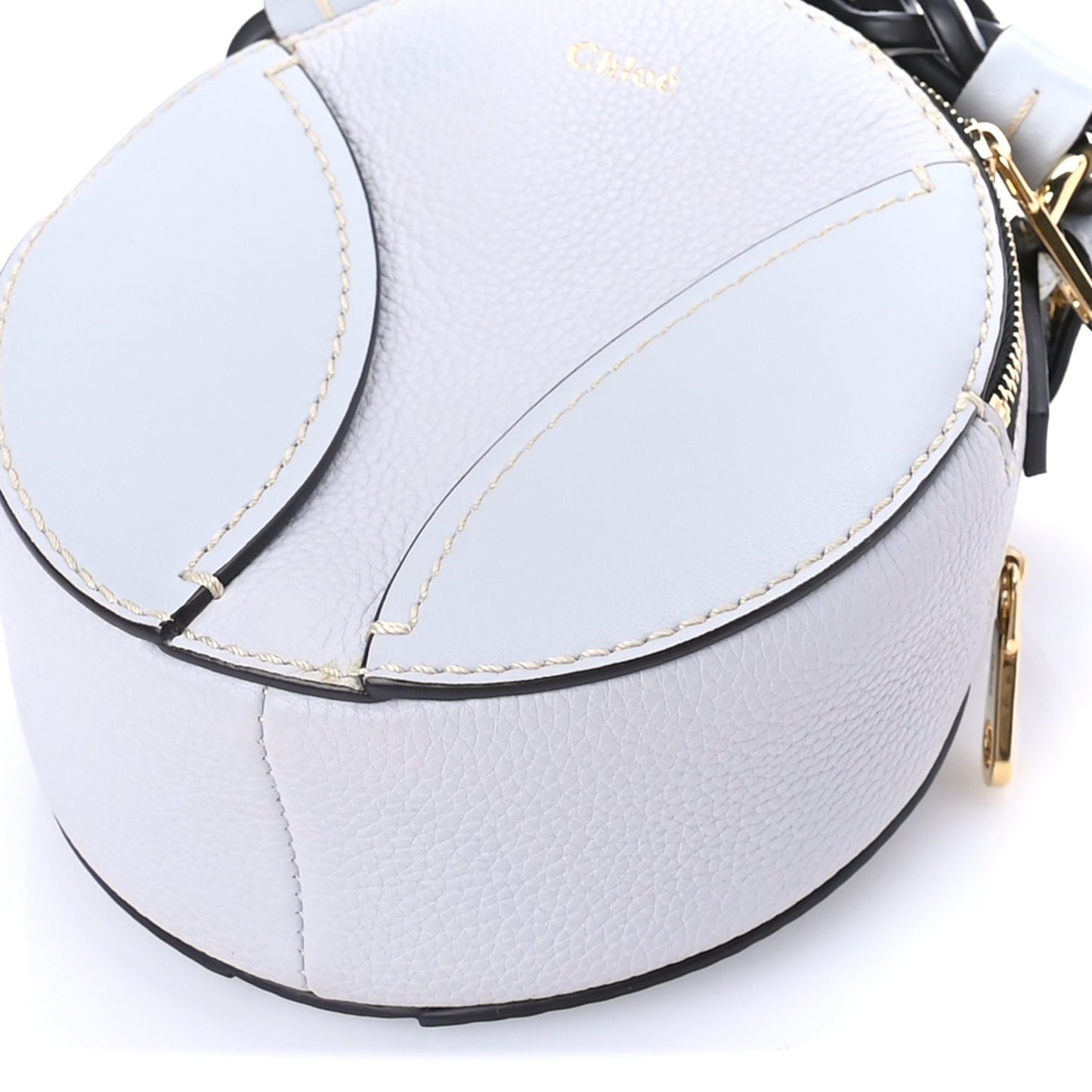 Chloe Grained Shiny Calfskin Mini Round Daria Bag Light Cloud