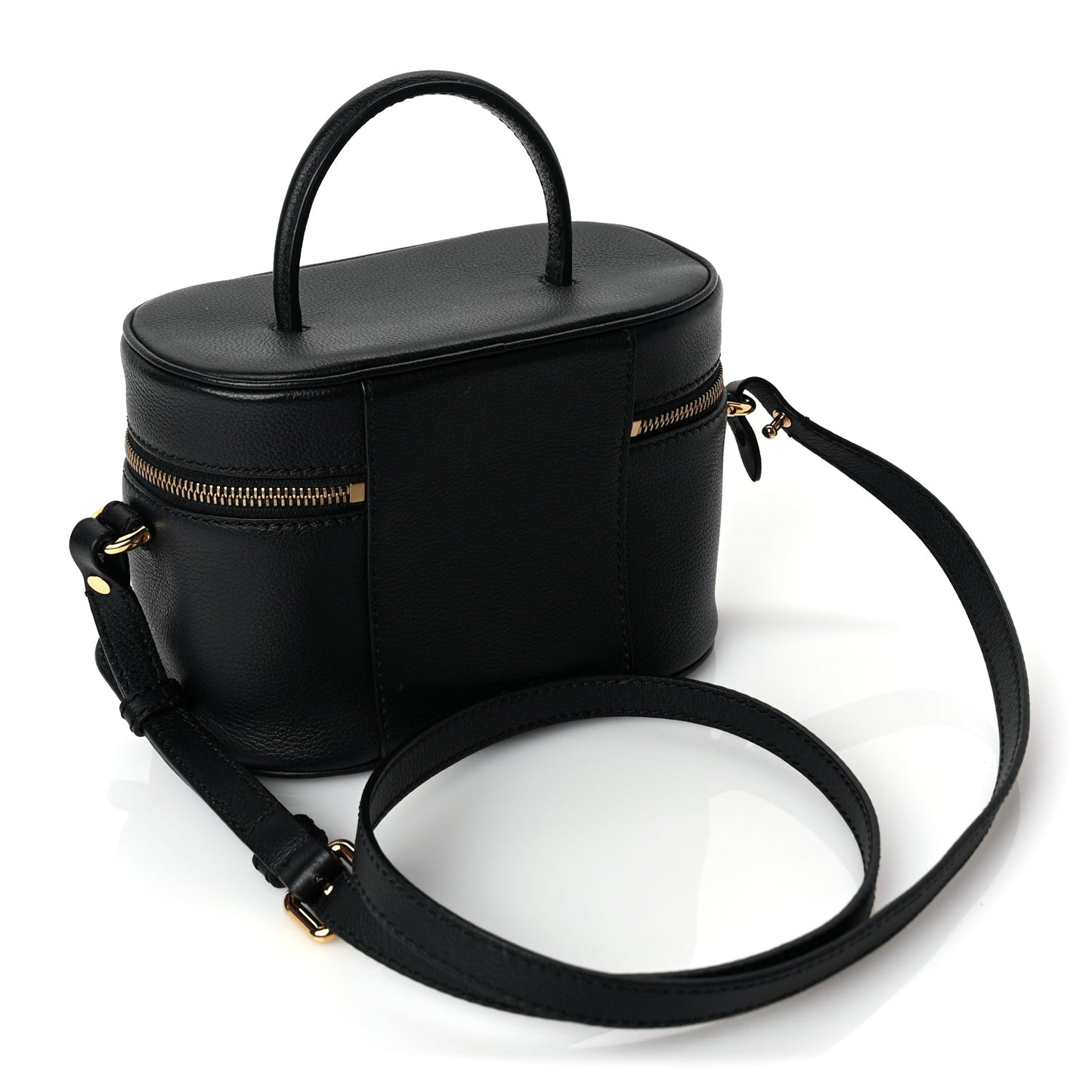 Versace Grained Calfskin La Medusa Mini Shoulder Bag Black