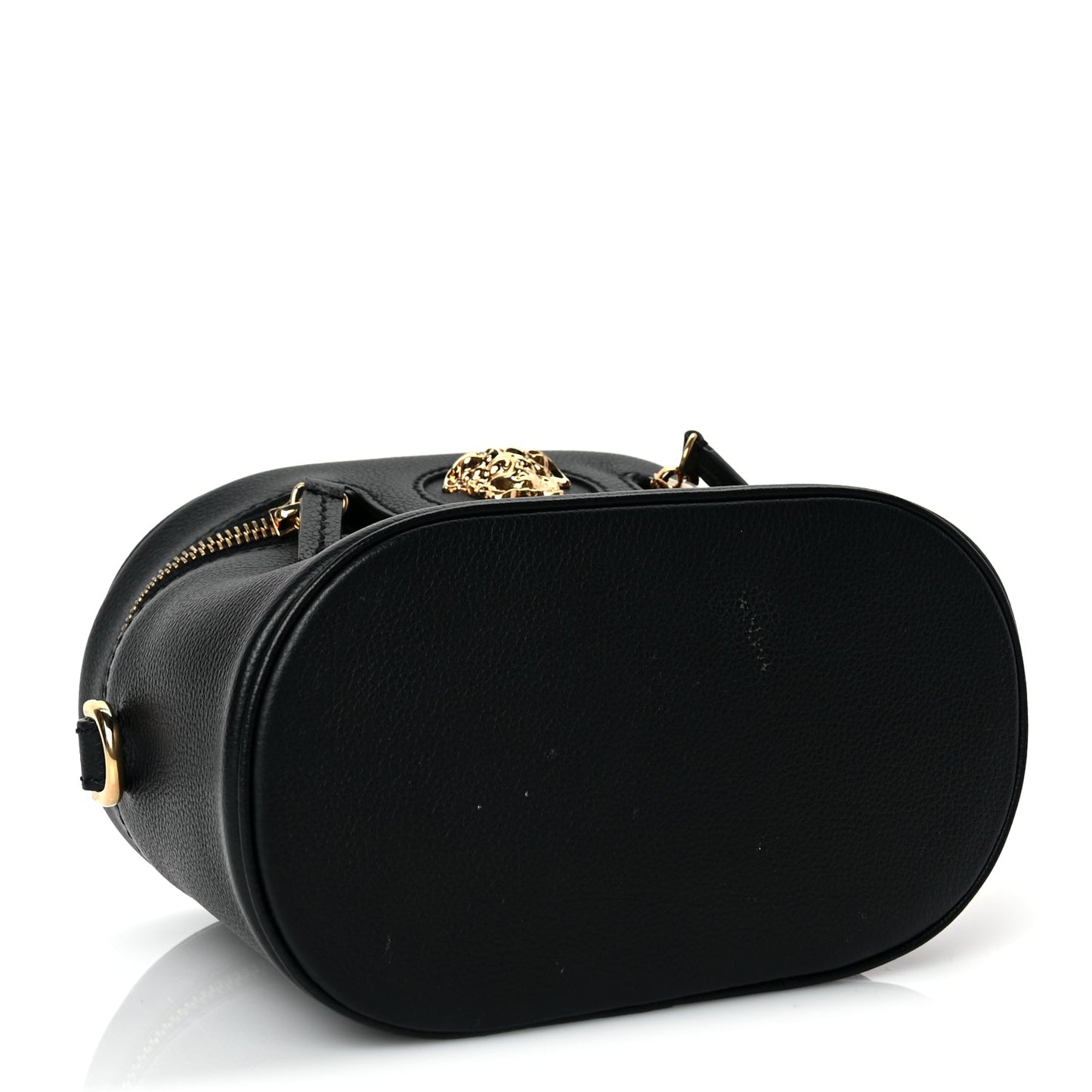 Versace Grained Calfskin La Medusa Mini Shoulder Bag Black