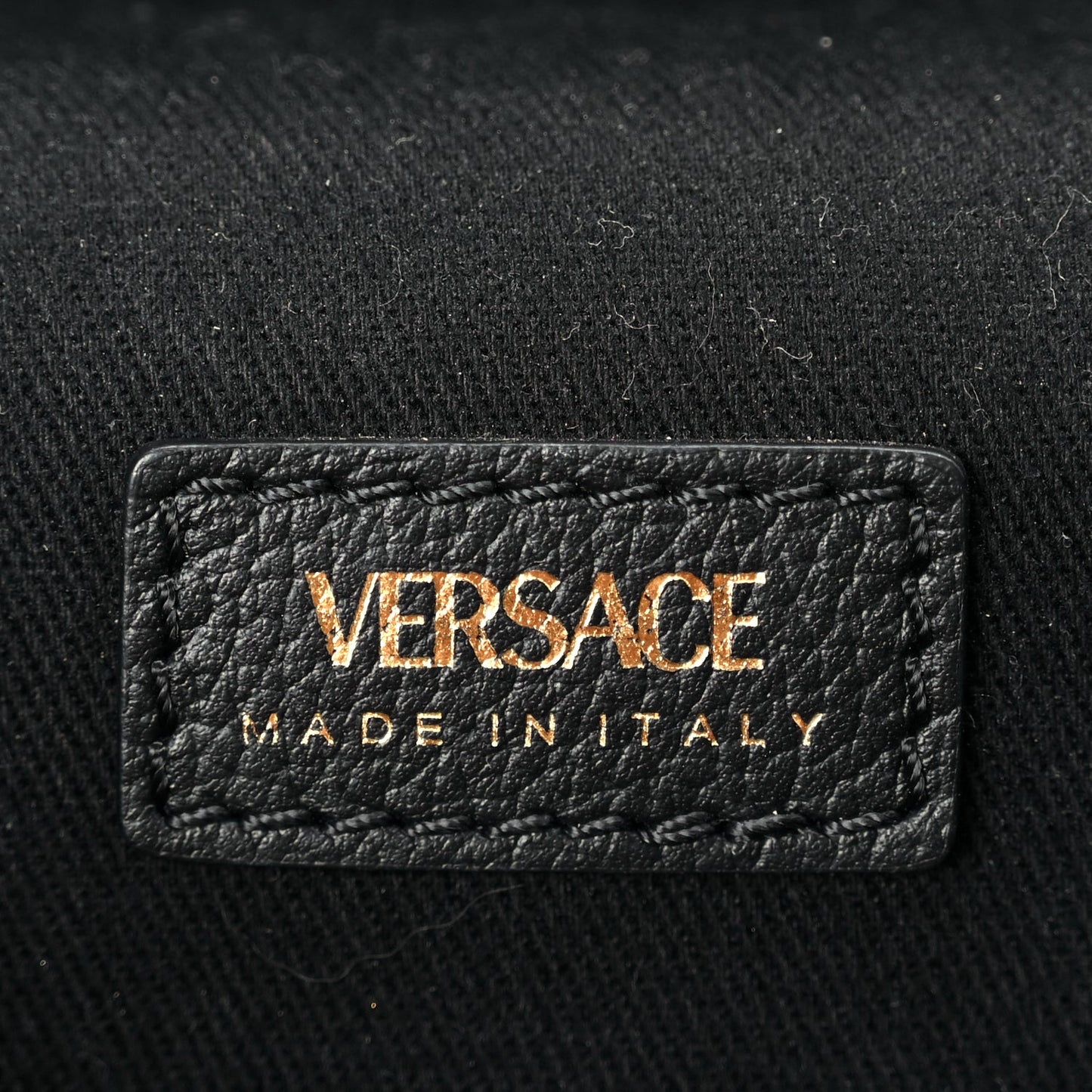 Versace Grained Calfskin La Medusa Mini Shoulder Bag Black
