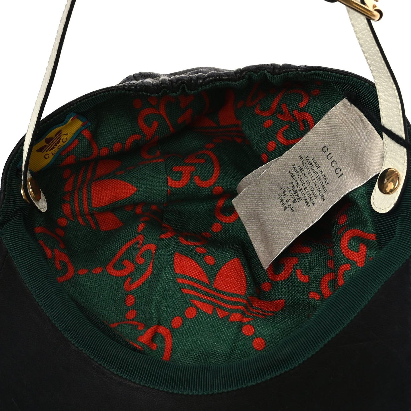Gucci GUCCI X ADIDAS Dollar Calfskin Trefoil Stefanos Baseball Hat S Black