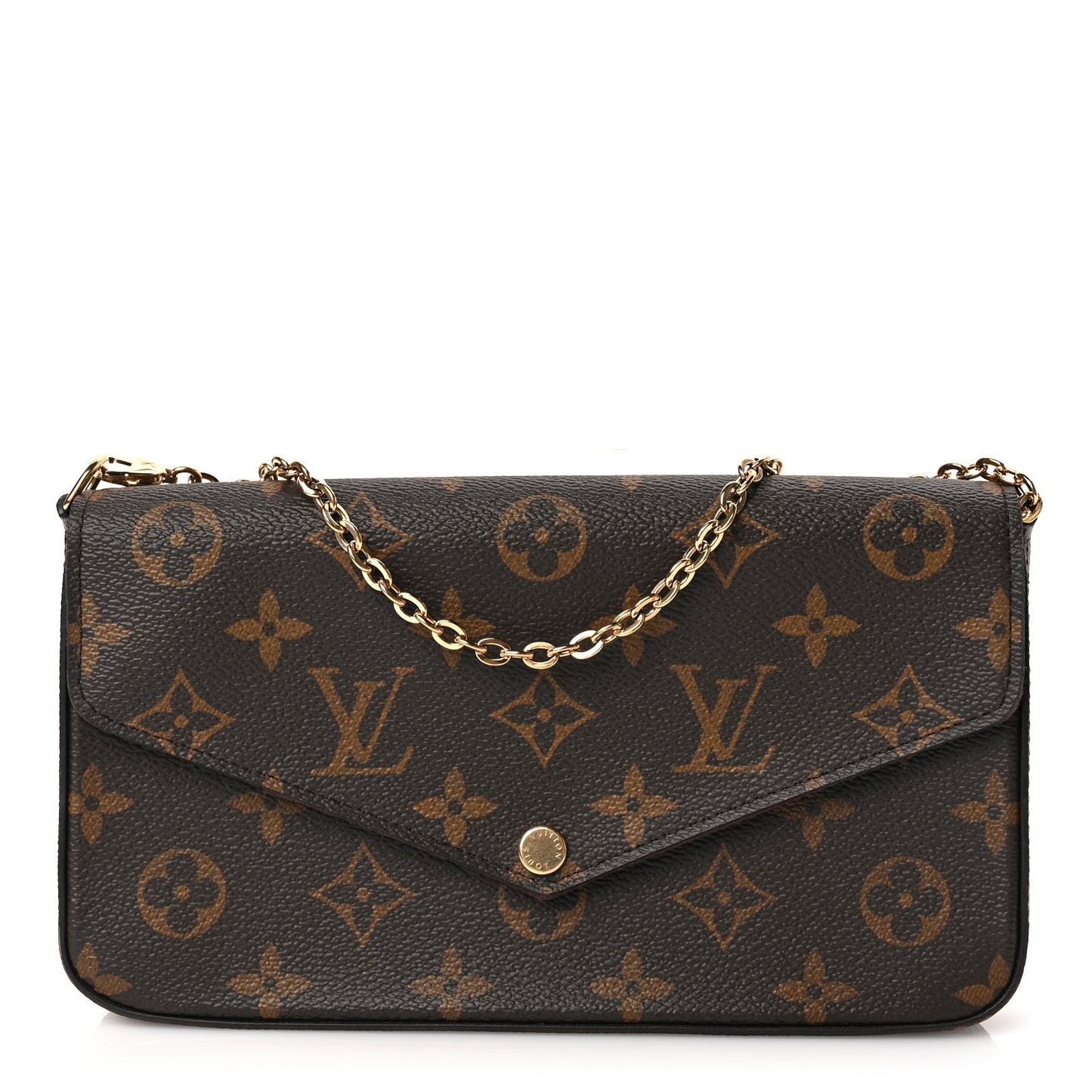 Louis Vuitton Monogram Pochette Felicie Chain Wallet Fuchsia