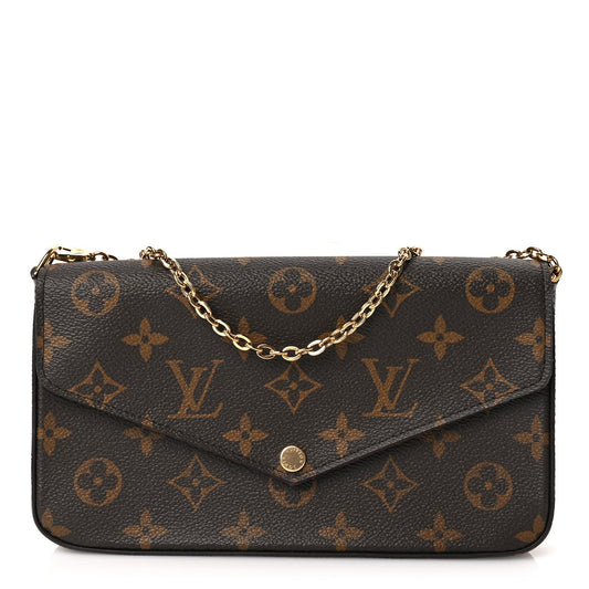 Louis Vuitton Monogram Pochette Felicie Chain Wallet Fuchsia