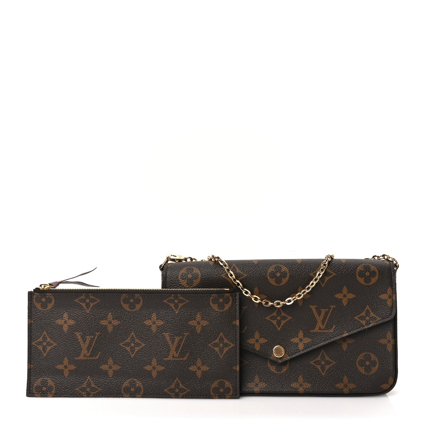 Louis Vuitton Monogram Pochette Felicie Chain Wallet Fuchsia