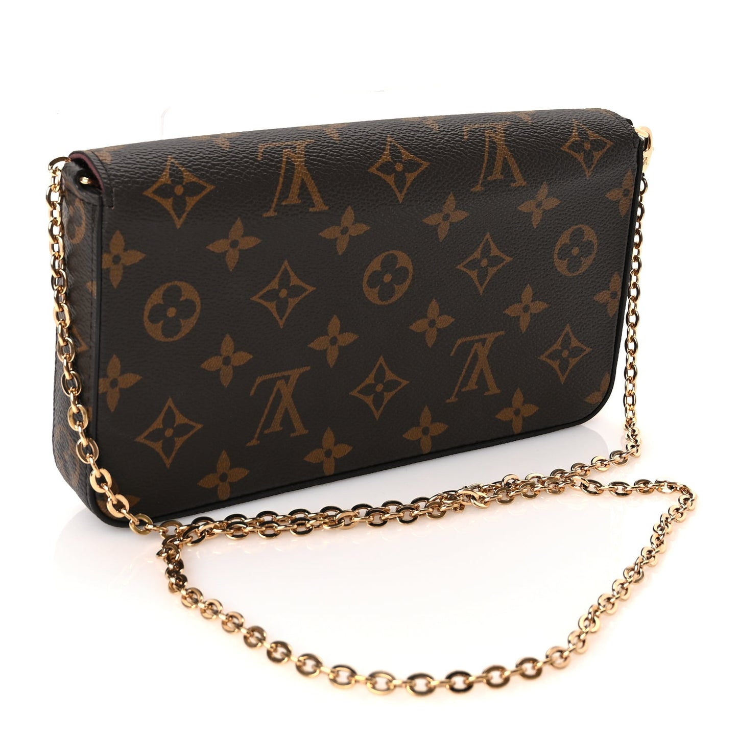 Louis Vuitton Monogram Pochette Felicie Chain Wallet Fuchsia