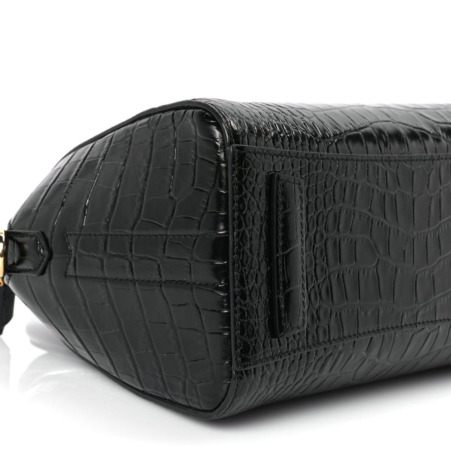 Givenchy Calfskin Crocodile Embossed Mini Antigona Black