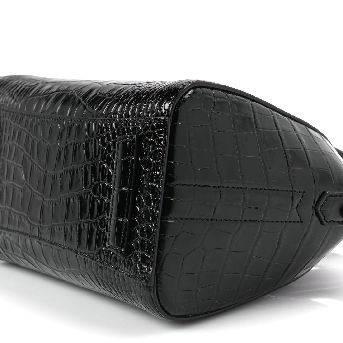 Givenchy Calfskin Crocodile Embossed Mini Antigona Black
