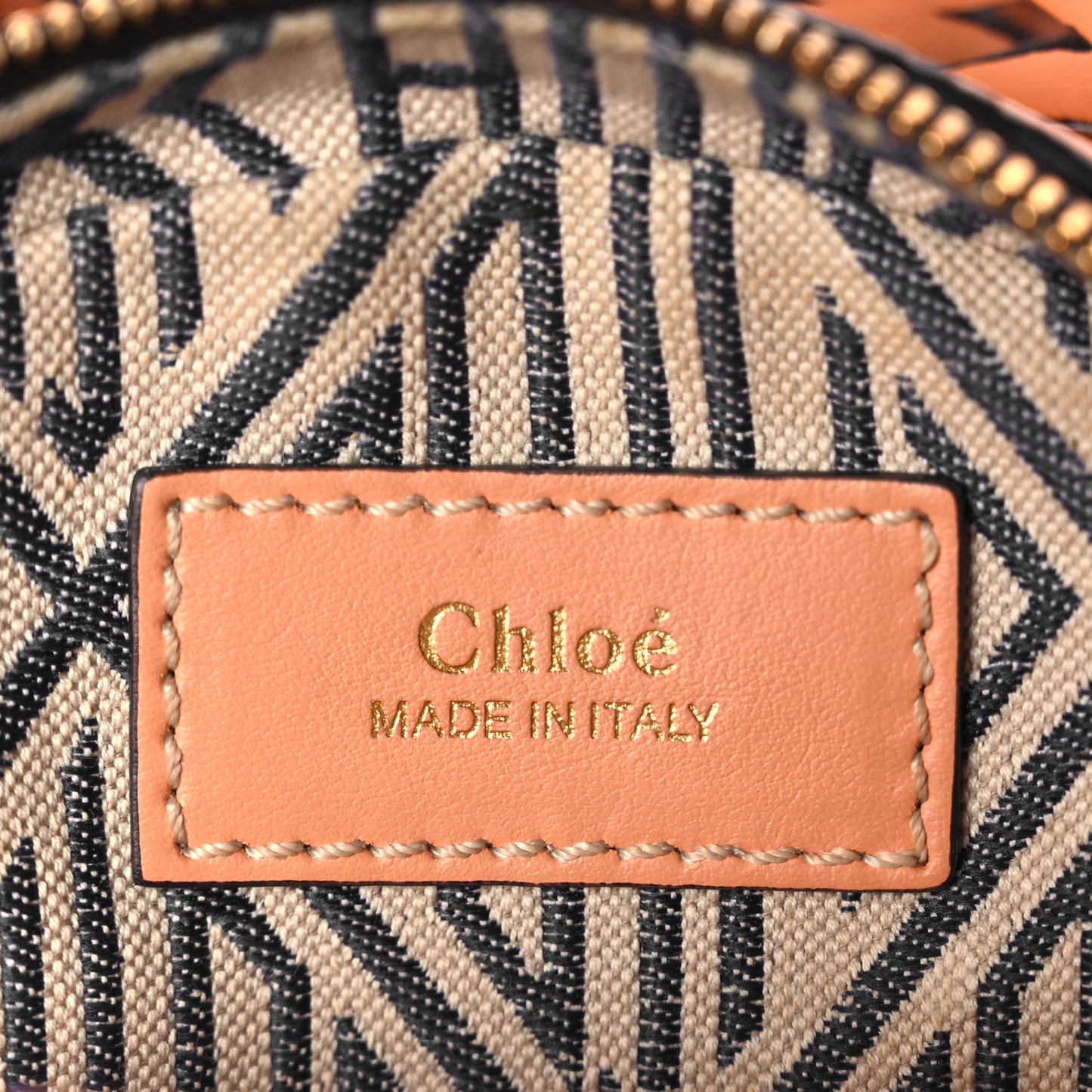 Chloe Grained Shiny Calfskin Mini Round Daria Bag Peach Bloom