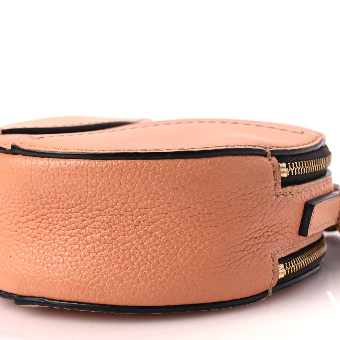 Chloe Grained Shiny Calfskin Mini Round Daria Bag Peach Bloom