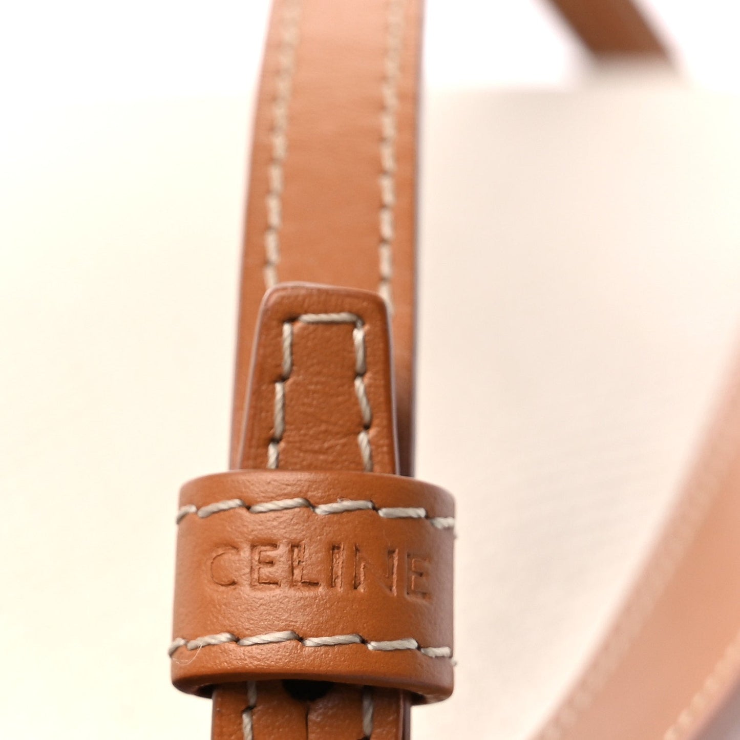 Celine Canvas Calfskin Mini Vertical Cabas Natural Tan