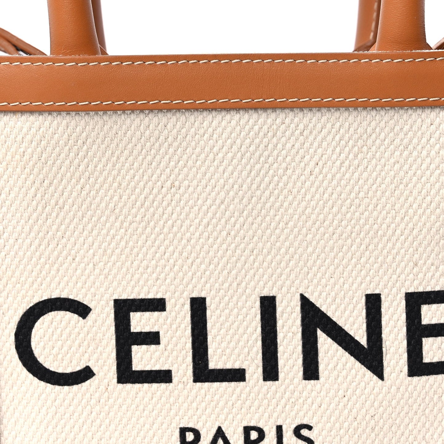 Celine Canvas Calfskin Mini Vertical Cabas Natural Tan